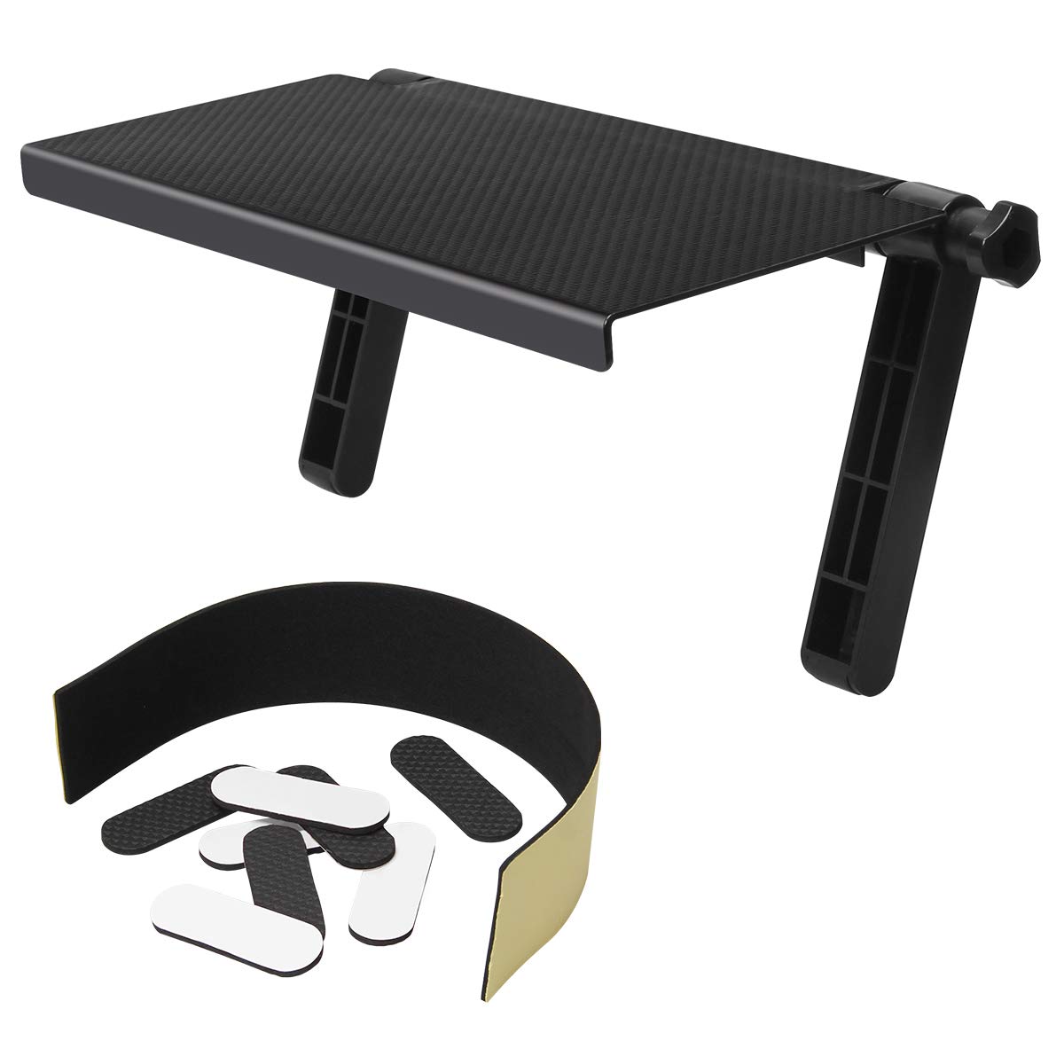 AHIER 13 Inch Wall Mount TV Shelf - Universal Cable Box Holder for TV, Computer Monitor, Game Console & Streaming Devices (Black) - Perfect for Living Room, Bedroom & Home Theater Organization