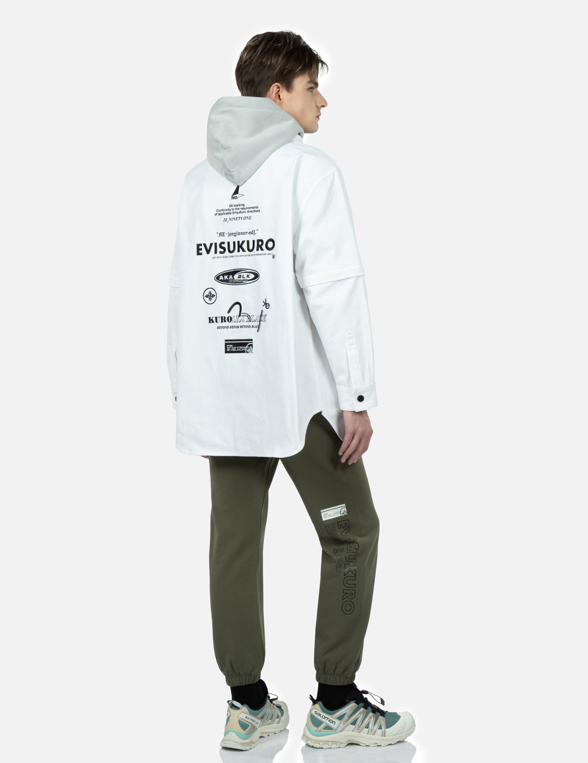 Stylish Multi Graphic Embroidery Mock 2-in-1 Jacket for Men & Women | Trendy Unisex Fashion Outerwear | Perfect for Streetwear, Casual Outfits & Fall Layering