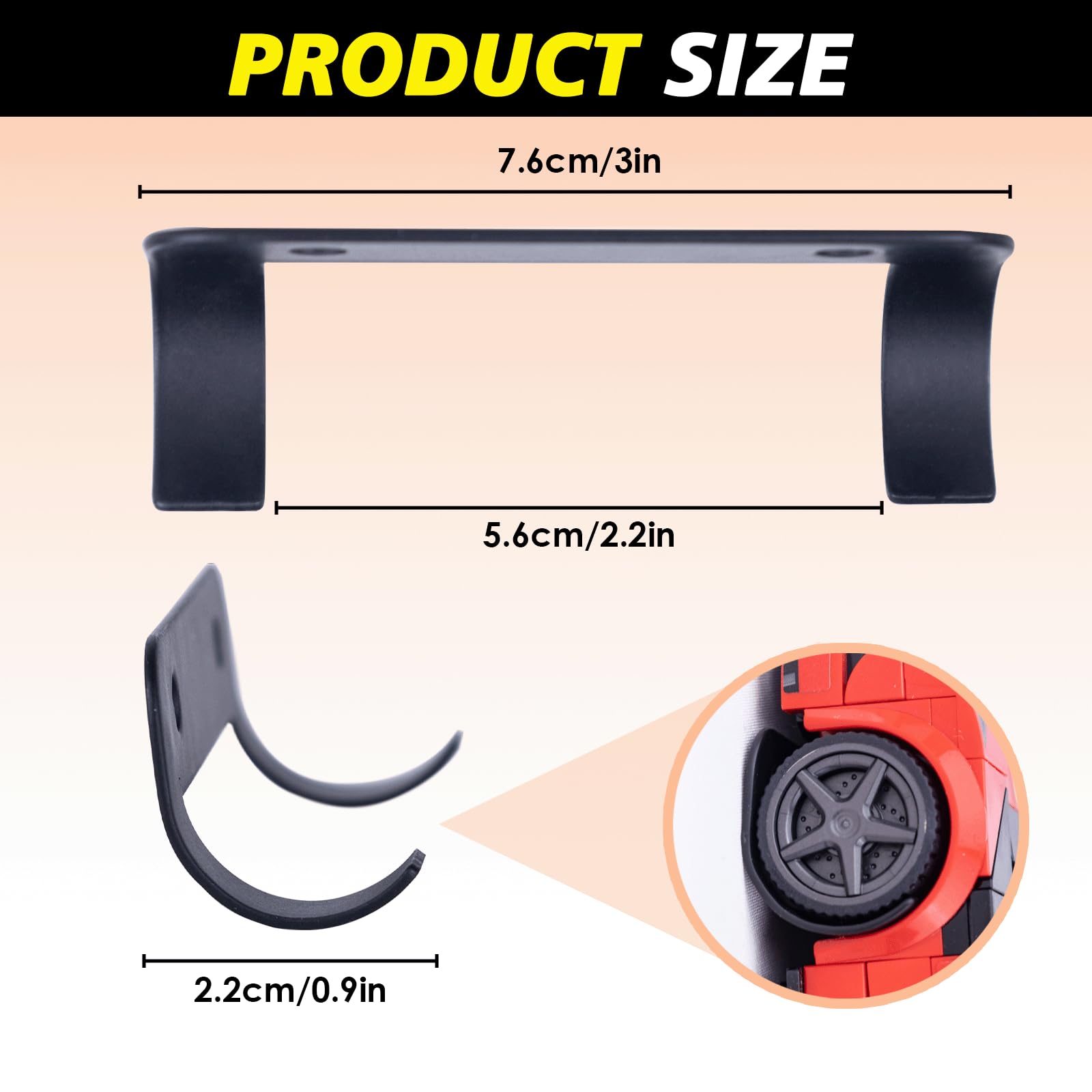 10 PCS Steel Wall Mount for Lego Speed Champions Cars | Durable Display Stand for Car Models | Perfect for Showcasing Collections in Home, Office, or Garage