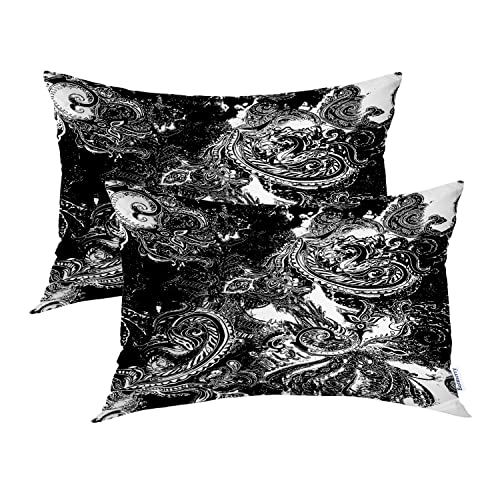 Ethnic Paisley Black White