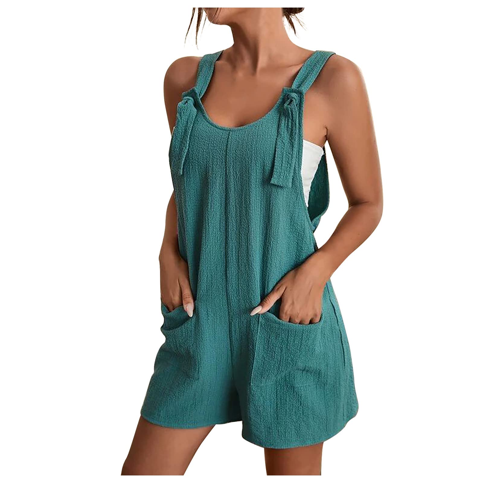 TANGNADE Women's Short Overalls 2024 | Summer Casual Denim Jumpsuit with Adjustable Straps | Loose Fit Bib Overalls Romper | Beach Vacation & Resort Wear | Perfect for Outdoor Music Festivals & Summer Travel