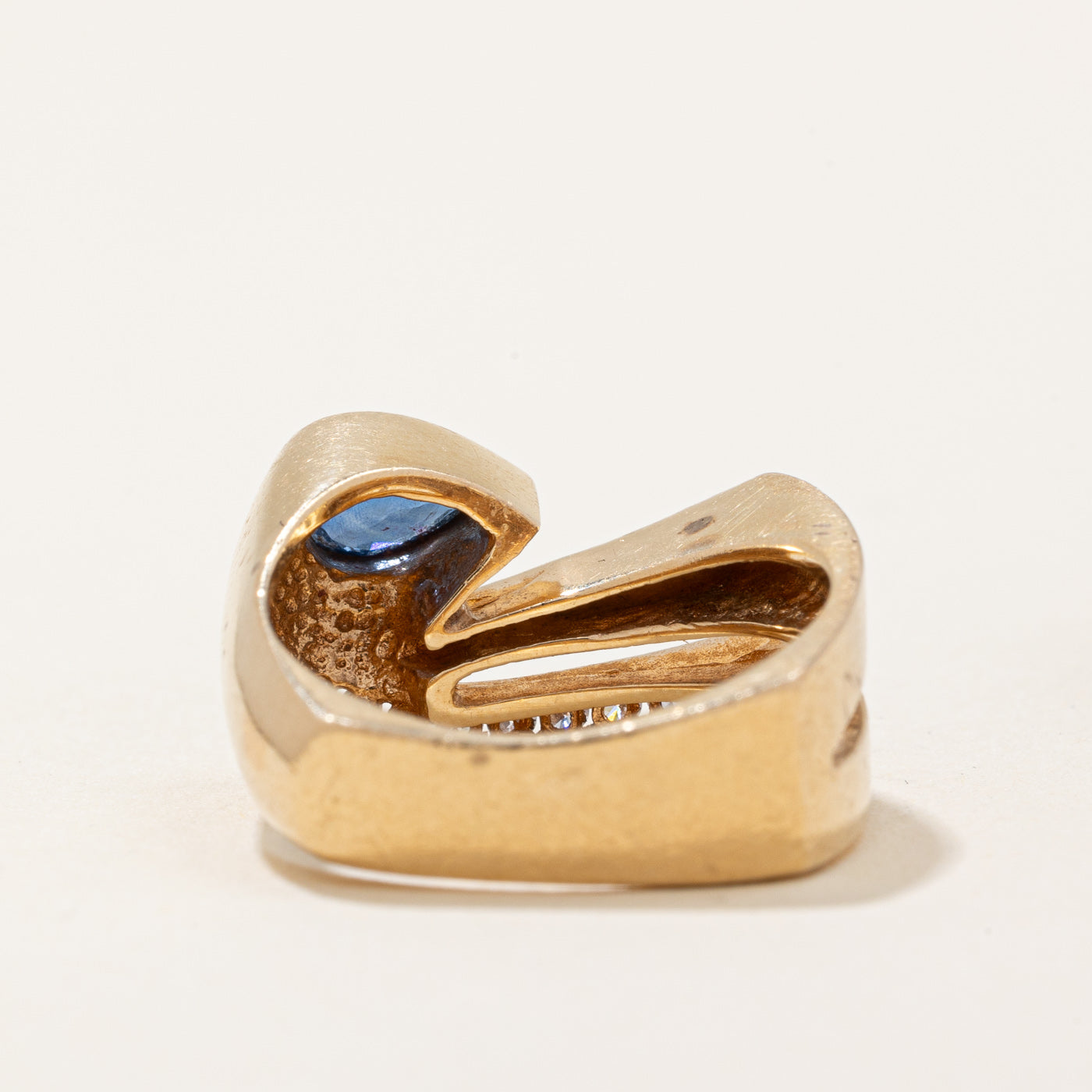 Exquisite 0.35ctw Sapphire & Diamond Cocktail Ring (0.11ctw Diamonds) - Size 6 | Elegant Jewelry for Evening Parties, Weddings & Special Occasions