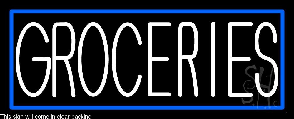 Neon Grocery Sign 11x32 Inch - Bright Clear Backing for Stores