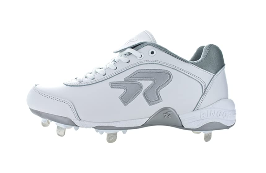 Ringor Dynasty II Spike - Women's Softball Cleats | Premium All-Leather Durable Softball Shoes for Women | Perfect for Fastpitch Games & Training