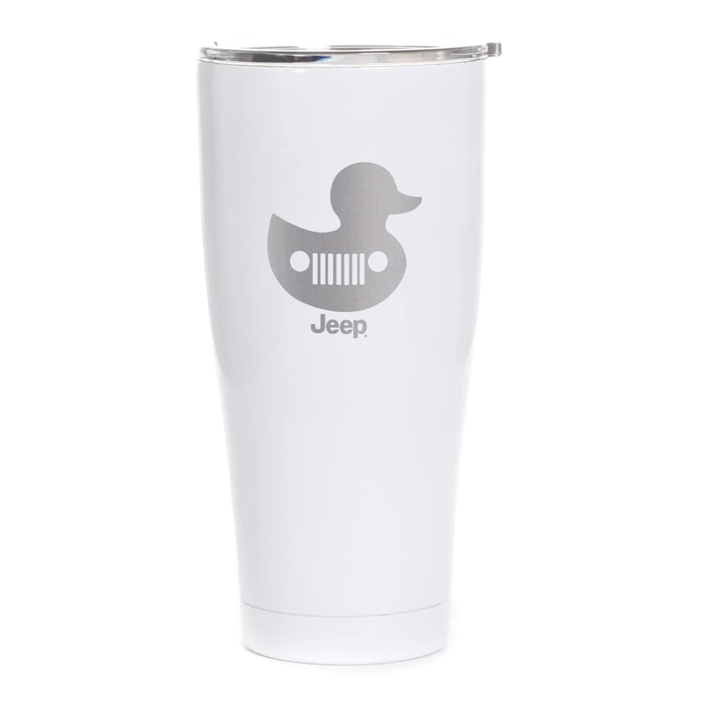 Jeep Duck Grille 30 oz Stainless Steel Tumbler - Double Wall Vacuum Insulated, Laser Engraved Design, Keeps Drinks Hot/Cold for 24 Hours - Perfect for Outdoor Adventures, Camping & Road Trips