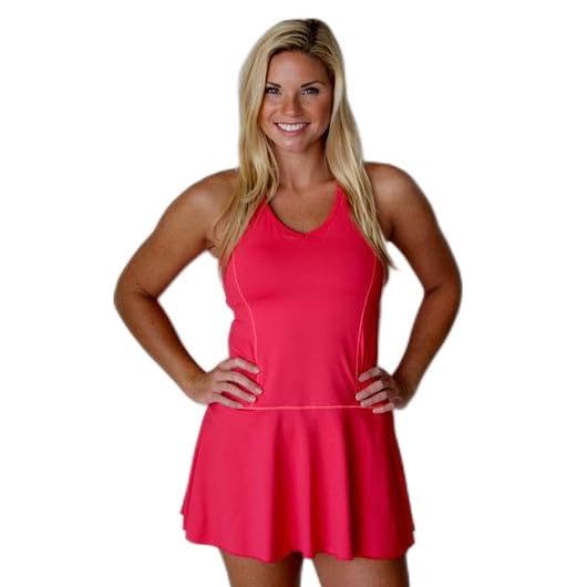 Women's Fit & Flare Dress for Running, Tennis, Pickleball & Golf - UPF 50+ Sun Protection, Moisture Wicking, V-Neck Active Dress - Perfect for Outdoor Sports, Workouts & Summer Activities
