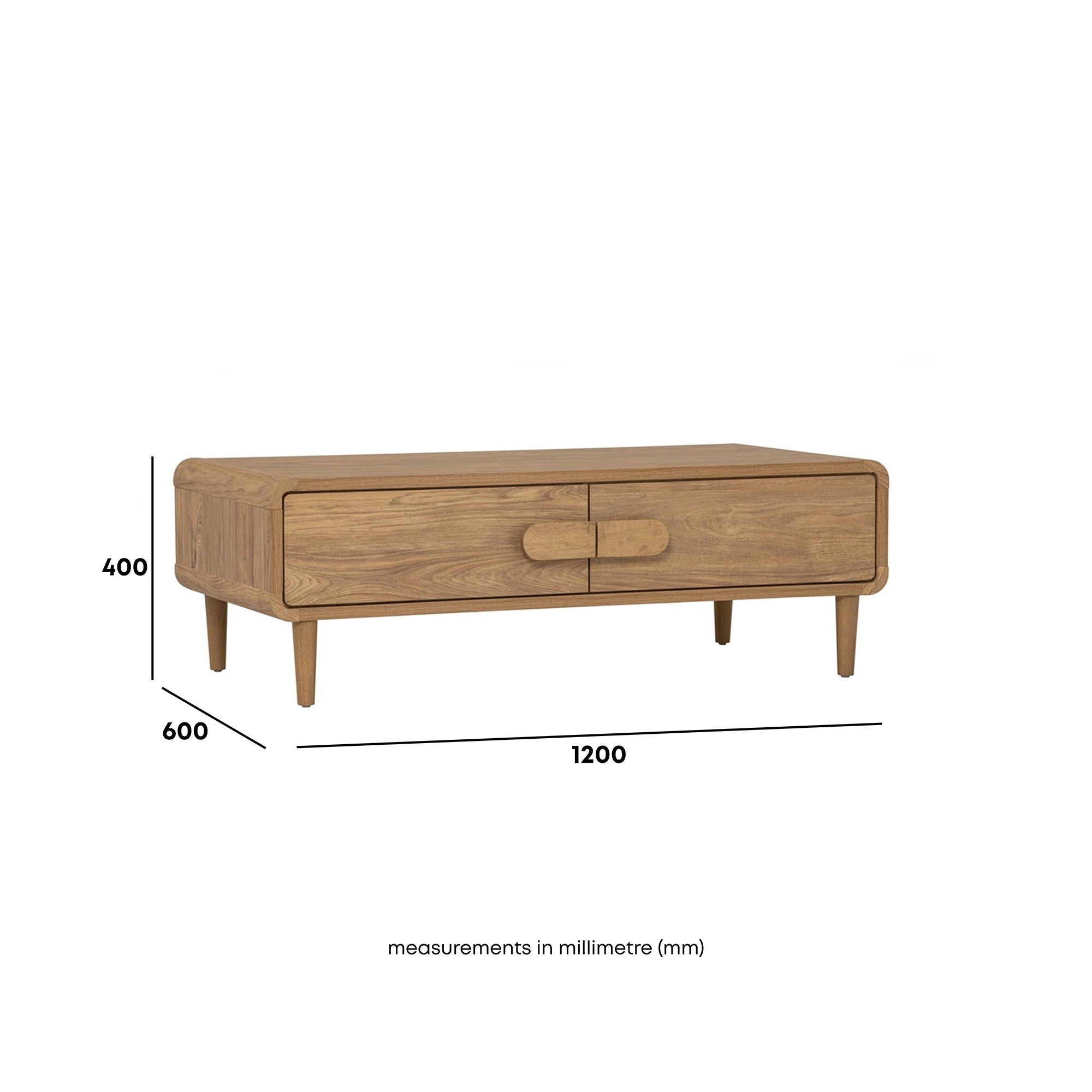 Modern Sora Coffee Table - Mid Century Style Wooden Living Room Table with Storage Shelf - Perfect for Small Spaces, Apartments & Home Decor