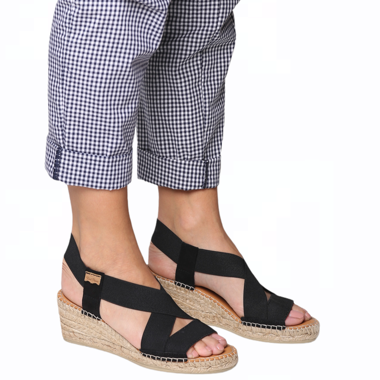 Women's Elastic Fabric Wedge Espadrille Shoes - Comfortable Summer Sandals for Casual Outings, Beach Vacations & Date Nights