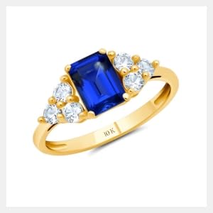 Created Blue Sapphire | Yellow Gold