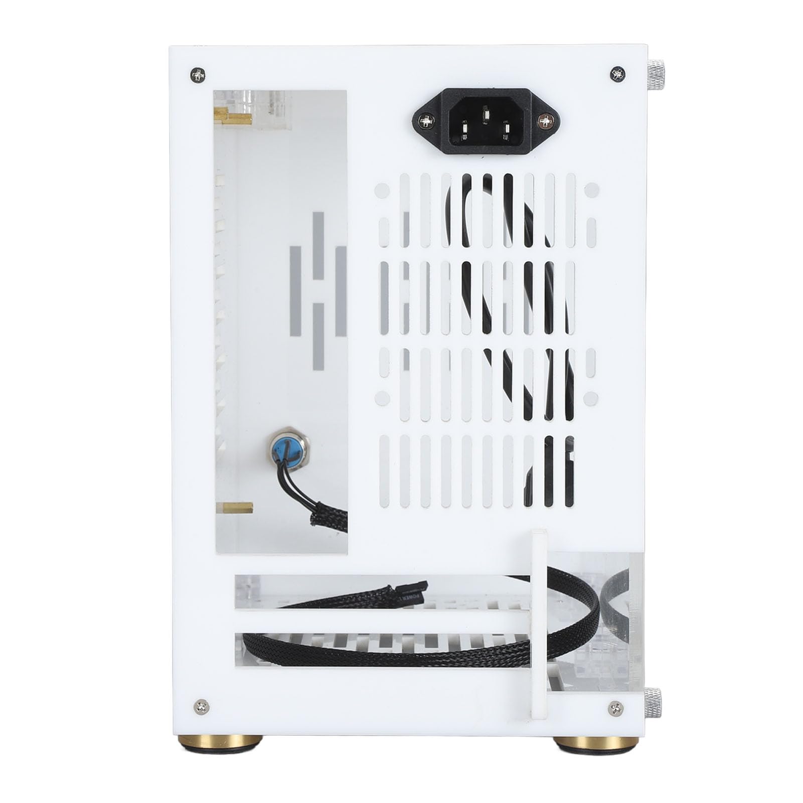 Mini ITX PC Case - 360° Open Acrylic Side Panel Transparent DIY Gaming Computer Chassis with Excellent Airflow | Compact Desktop Case for Home Office & Gaming Setup