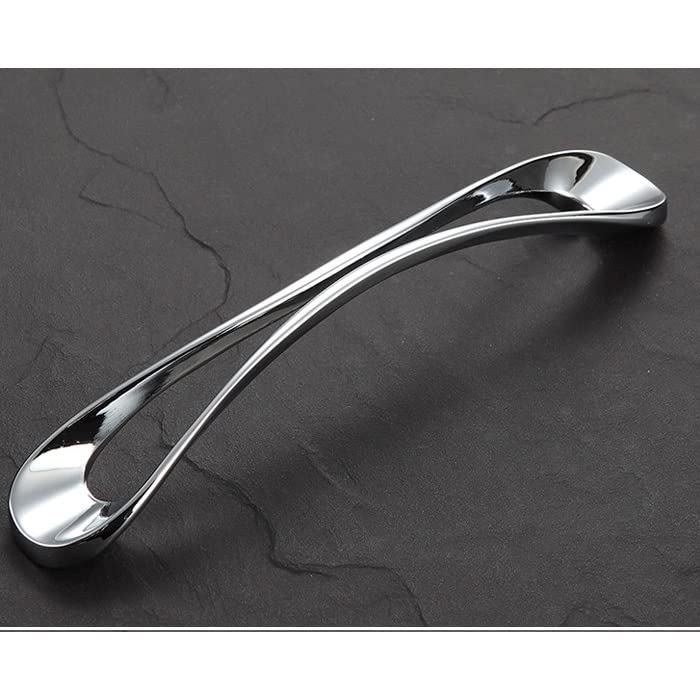 Black & Bright Silver Cabinet & Drawer Handles - Durable Door & Closet Pulls for Kitchen, Bathroom & Furniture (Set of 10) - Easy Installation & Modern Upgrade for Home Decor