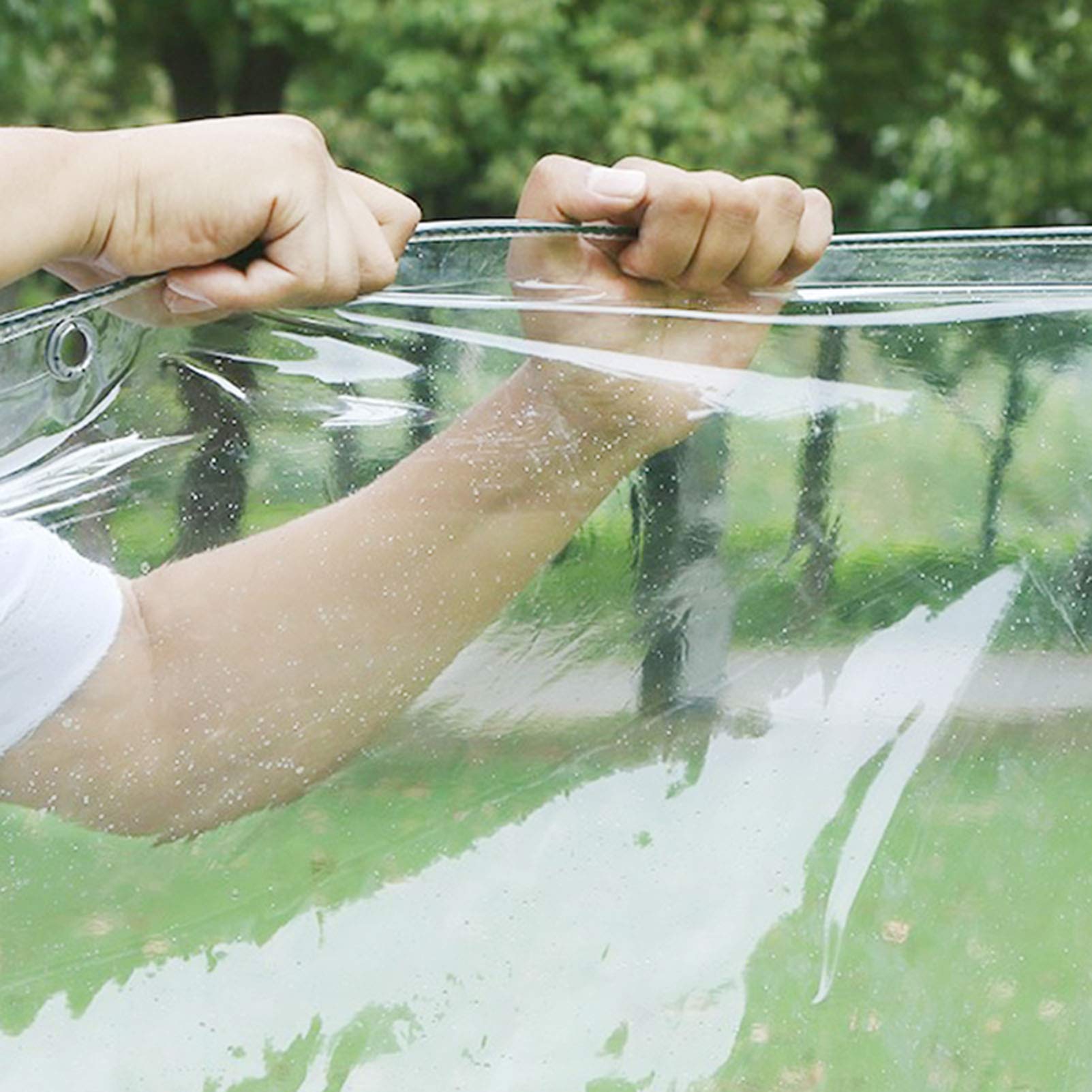 Heavy Duty Clear PVC Waterproof Tarpaulin Cover - Thickened Dustproof, Anti-Aging Plastic Tarp for Garden Furniture, Cars, Outdoor Storage | Perfect for Patio Protection, Vehicle Covers & Seasonal Storage