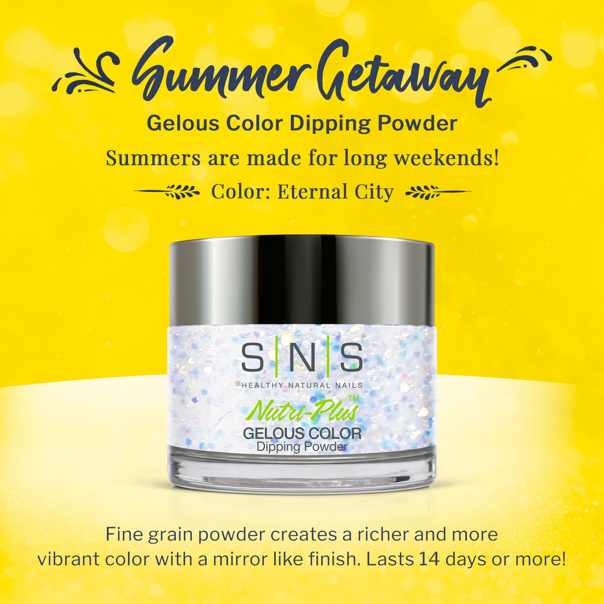 SNS Nail Dip Powder - Eternal City Gray Glitter Dipping Powder - Long Lasting 14 Days Dip Nail Color - Low Odor No UV Lamp Needed - 1oz - Perfect for Salon & Home Manicures, Nail Art Designs & DIY Nail Enthusiasts