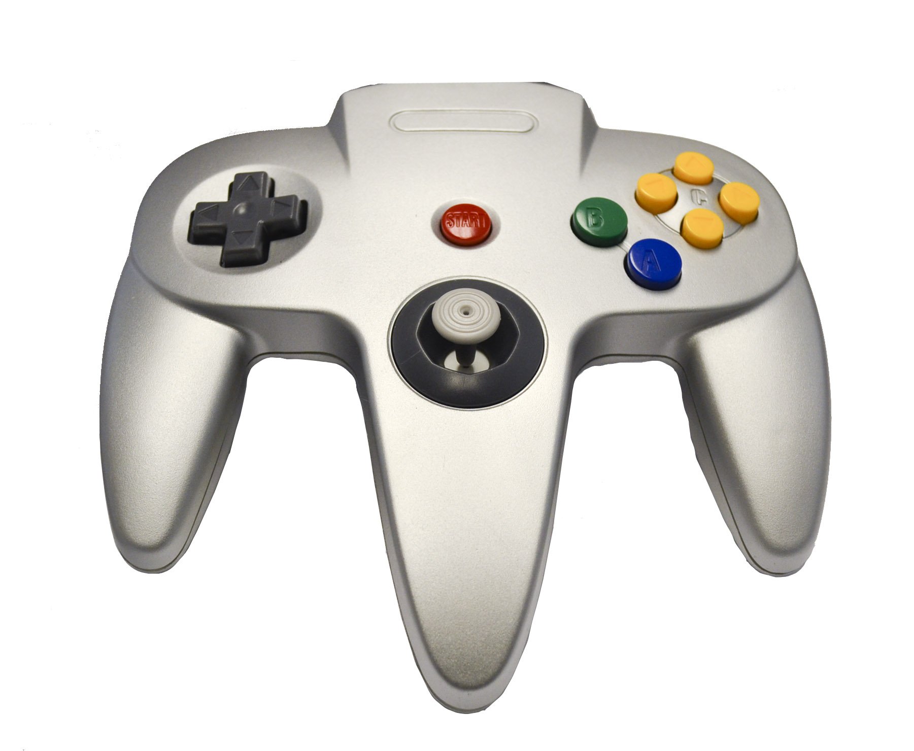 Mars Devices Silver Replacement Controller for Nintendo N64 - Authentic Feel, Enhanced Grip - Perfect for Retro Gaming, Multiplayer Sessions & Collectors