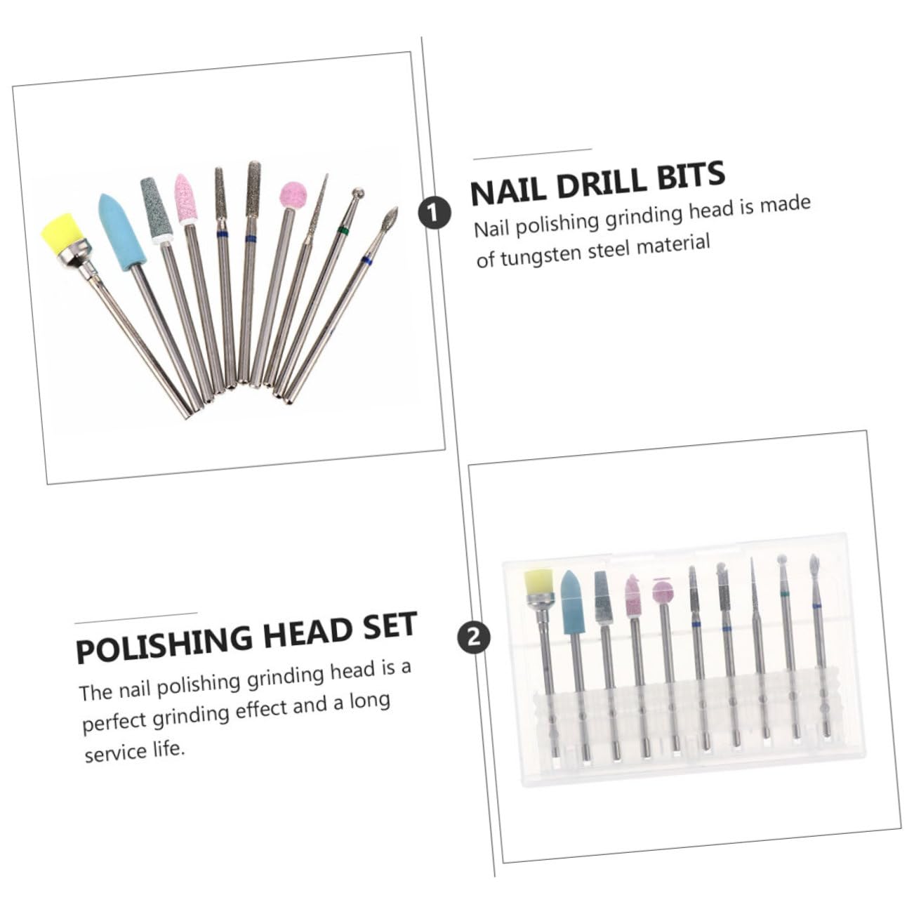 PLAFOPE 10PCS Tungsten Steel Nail Drill Bit Set - Professional Nail Grinding Heads for Russian Manicure & Pedicure | Perfect for Salon, Home Nail Care & DIY Manicure Kits