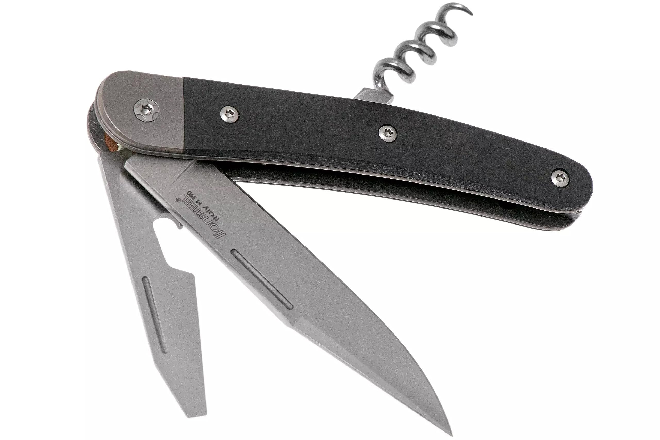 LionSTEEL JACK 3 Folding Knife & Multitool - M390 Clip Point Blade, Titanium Bolster, Bottle Opener, Screwdriver & Corkscrew | Premium Italian-Made EDC Tool for Camping, Hiking & Everyday Carry