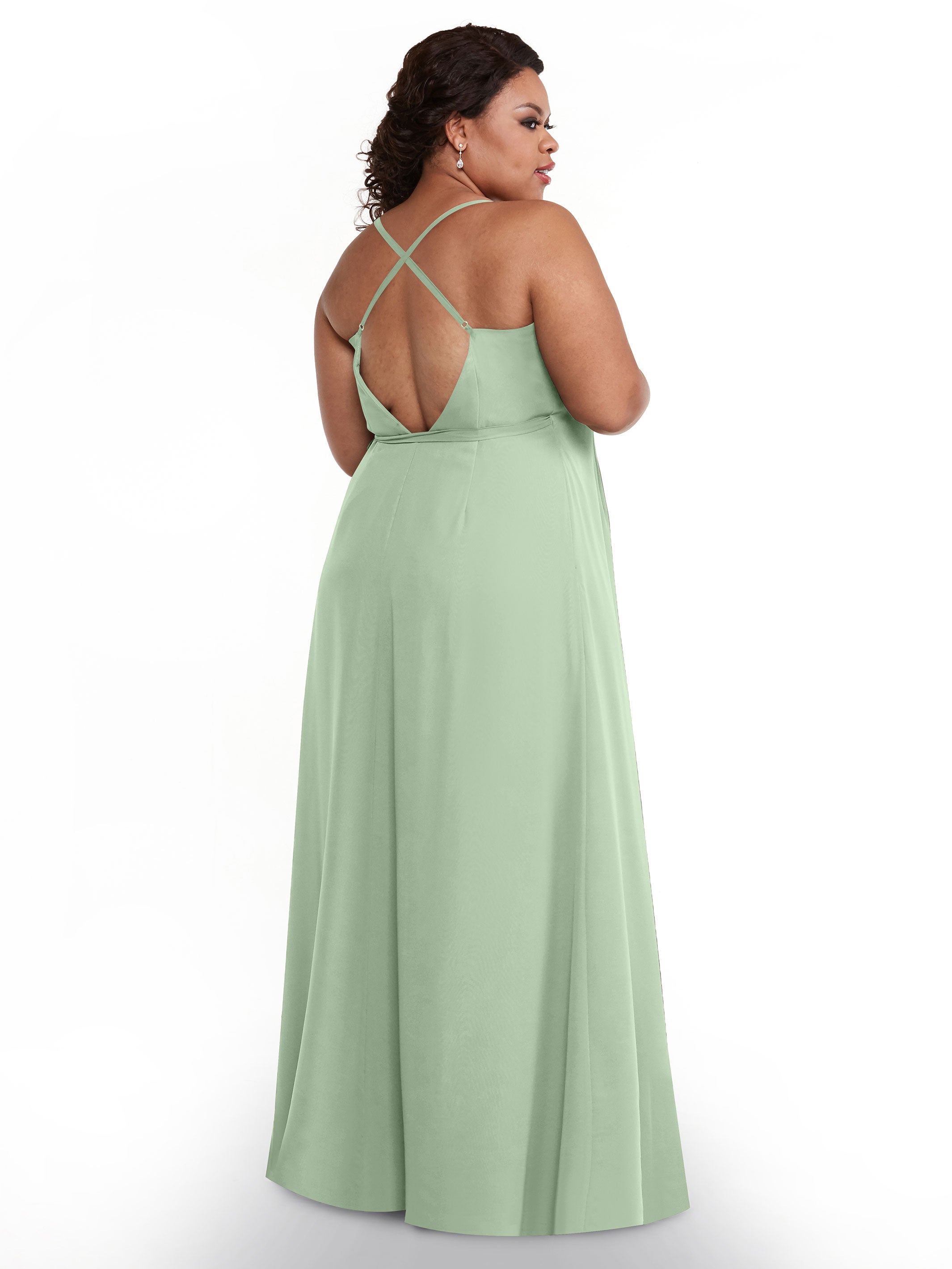 Elegant 80171 Sheath Chiffon Bridesmaid Dress with Adjustable Self-Tie Waist Sash - Perfect for Weddings, Formal Events & Special Occasions