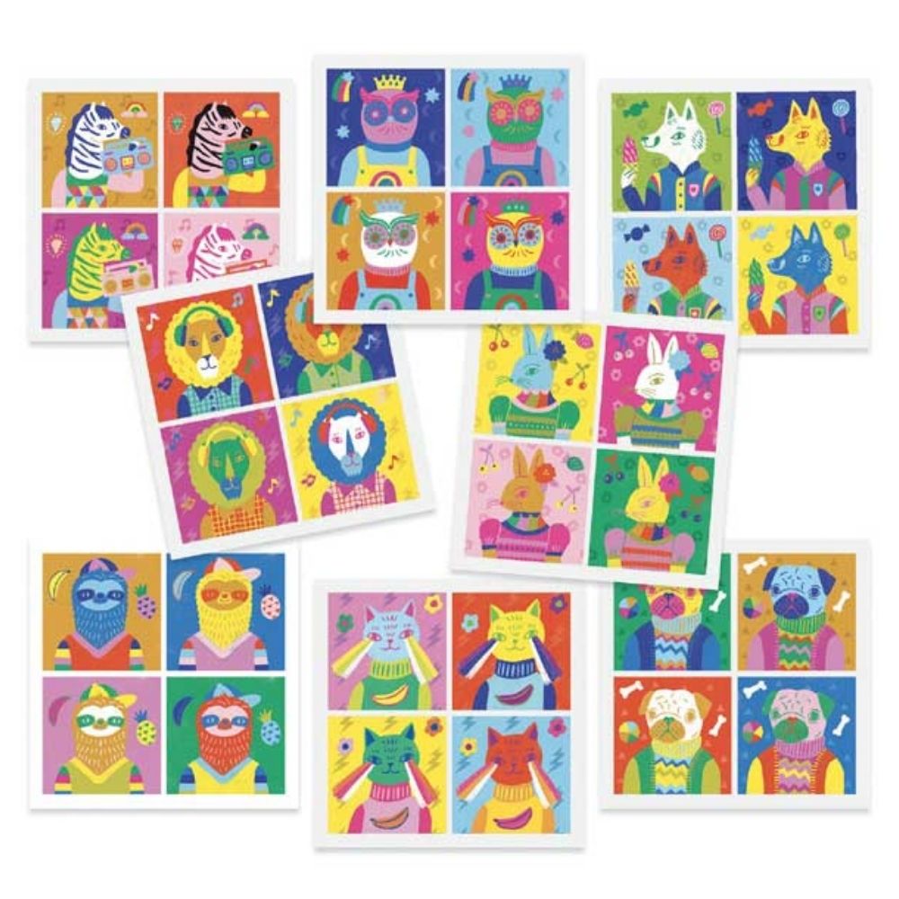 Totally Pop (Andy Warhol) Collage Activity Kit by Djeco - Creative Art Project for Kids & Adults - Perfect for Home, Classroom & Party Activities