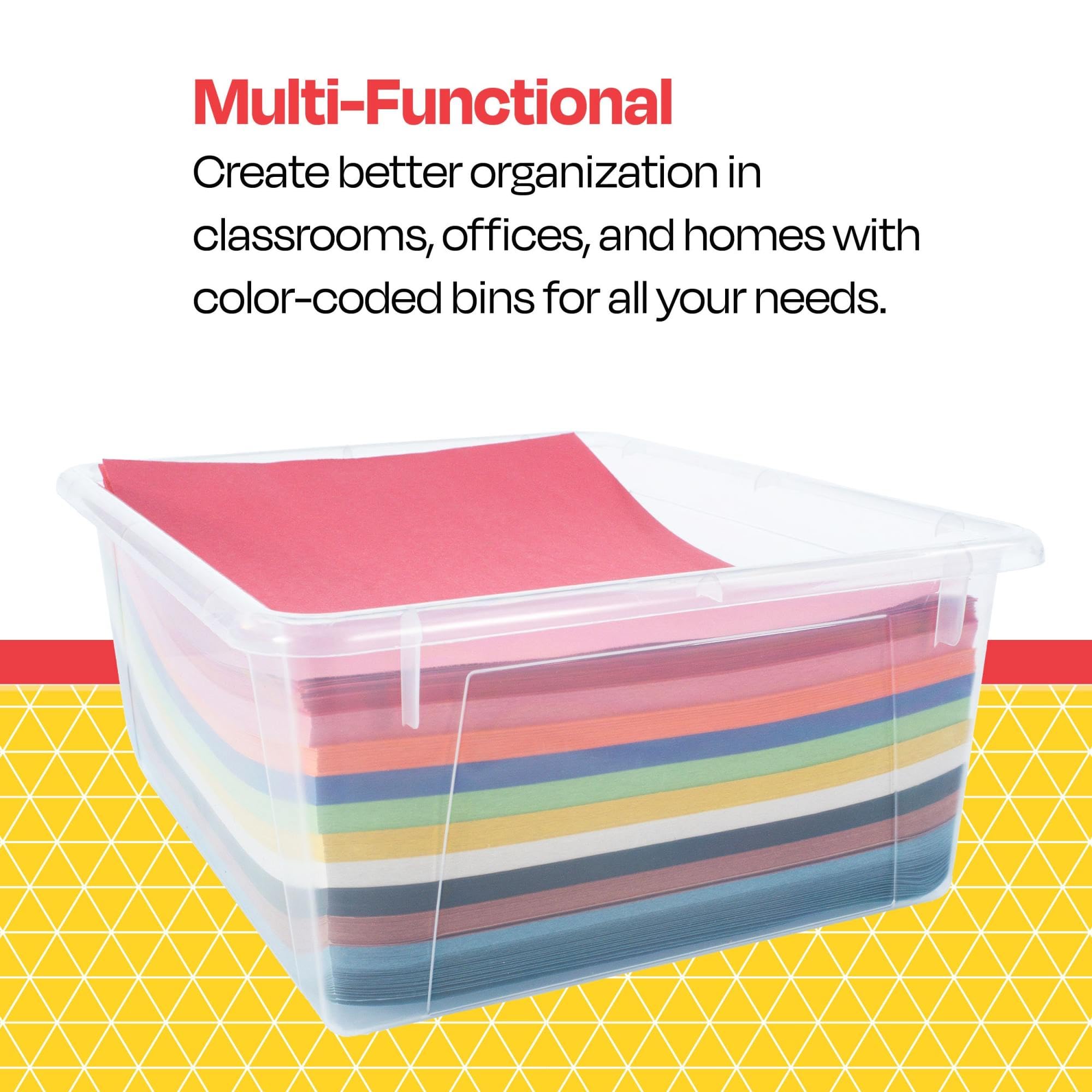 School Smart Durable Plastic Storage Tray - Letter Size Translucent Organizer for Classroom Supplies, Home Office & Craft Organization | Perfect for Teachers, Students & Home Organization