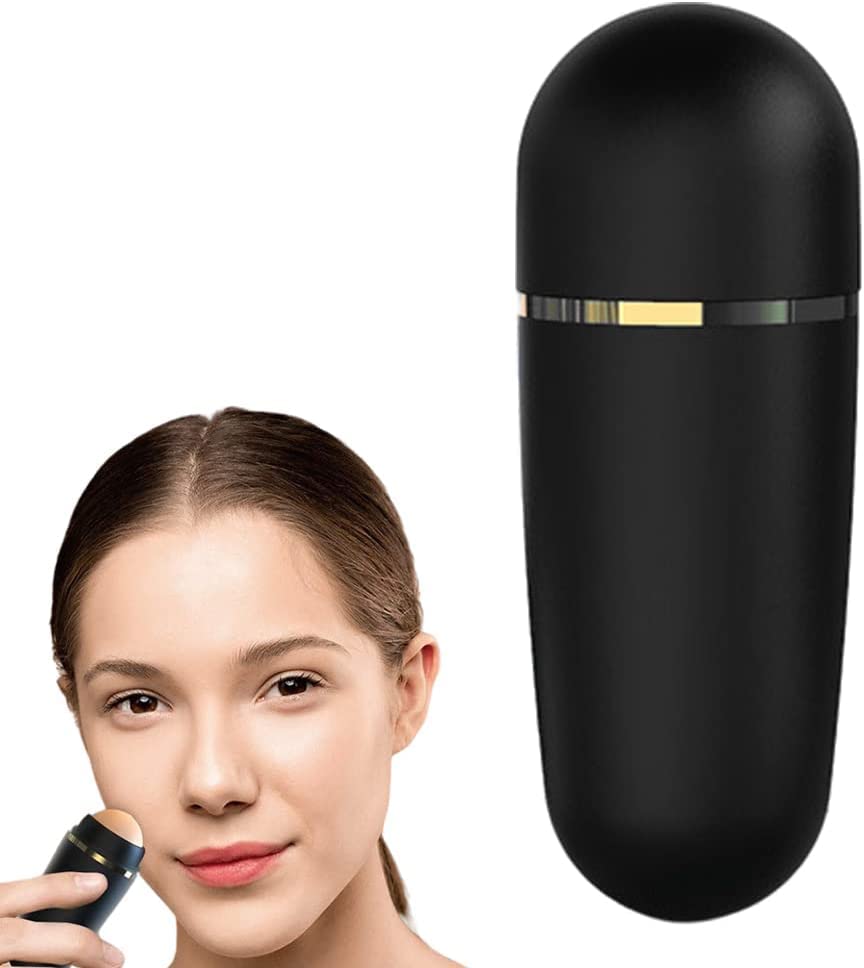 Absant Volcanic Oil Absorbing Roller - Black Facial Oil Control Stick for Oily Skin | Portable Massage Roller Tool for Face Care | Perfect for Travel, Gym & Daily Skincare Routine