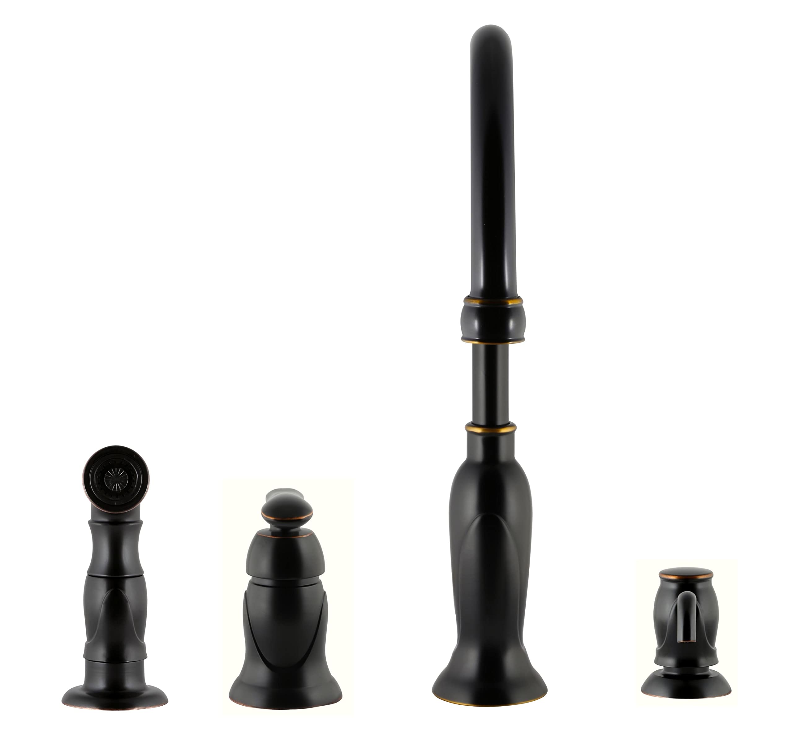 Design House 525790 Oil Rubbed Bronze Kitchen Faucet with Pull-Down Sprayer & Built-In Soap Dispenser - 9.75