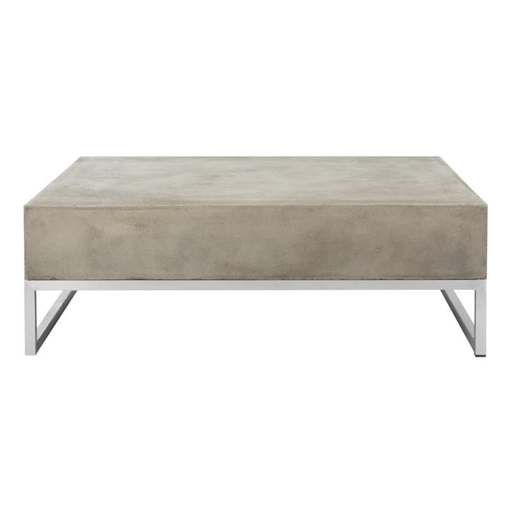 SAFAVIEH Dark Grey Concrete Coffee Table - Outdoor & Indoor Use