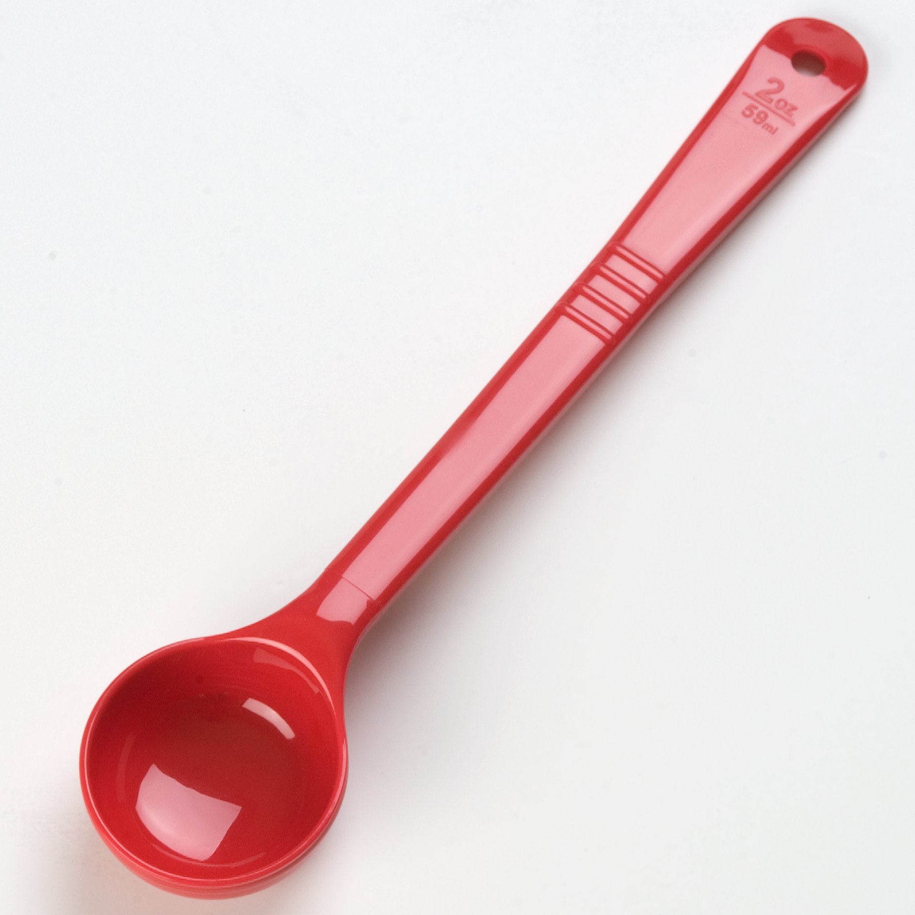Carlisle FoodService 2oz Long Handle Plastic Measuring Spoon - Pack of 12 (Red) | Perfect for Baking, Cooking & Food Prep in Restaurants, Cafes & Home Kitchens