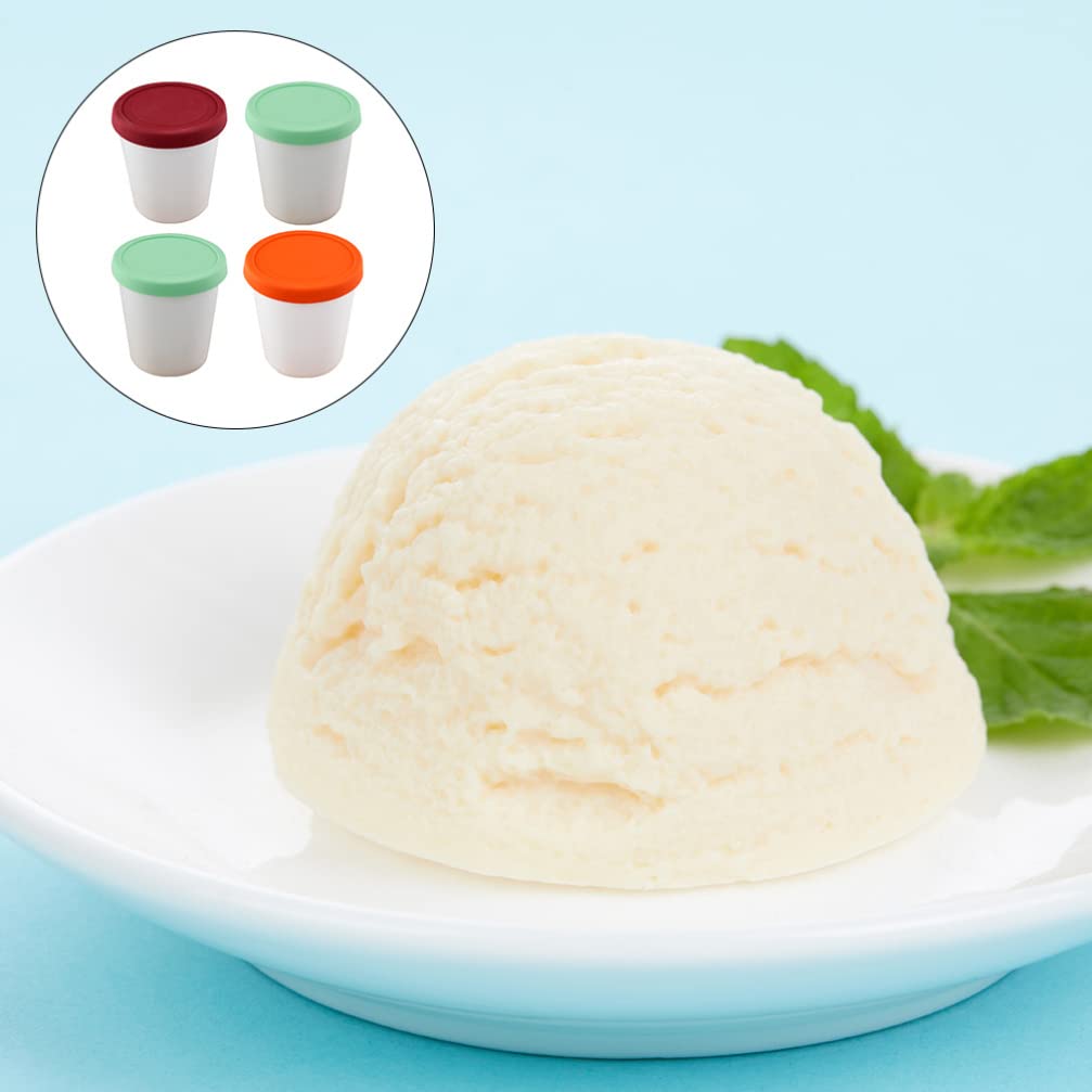4-Piece Plastic Ice Cream Cups Set - Reusable PP Pudding & Dessert Containers for Freezer Storage, Baby Fruit & Cereal | Perfect for Parties, Snacks & Meal Prep