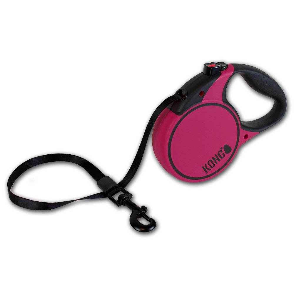 Alcott Kong Retractable Terrain Dog Leash - Large 16ft Long, Fuschia Pink - Perfect for Hiking, Running & Outdoor Adventures with Your Pet
