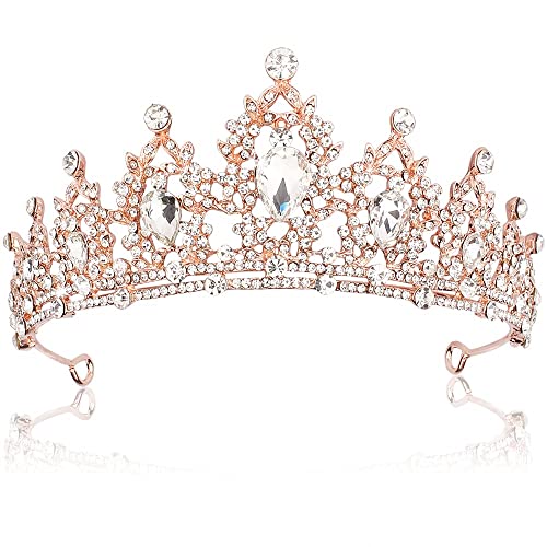 Sparkling Crystal Crown Tiara for Women - Elegant Rhinestone Hair Accessories for Weddings, Birthday Parties, Prom & Special Events | Queen Princess Crown for Girls & Women, Perfect for Bridal, Pageants & Costume Jewelry