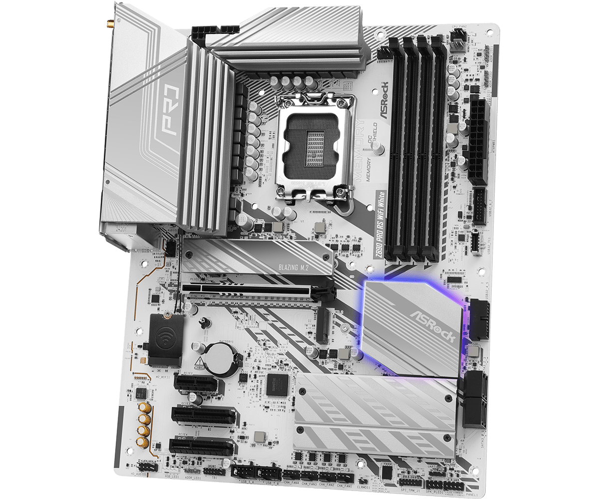 ASRock Z890 Pro RS WiFi ATX Motherboard - Intel LGA 1700 Socket, DDR5, PCIe 5.0, Dual M.2, 2.5G LAN, Wi-Fi 6 - Perfect for Gaming PC Builds & Content Creation Workstations