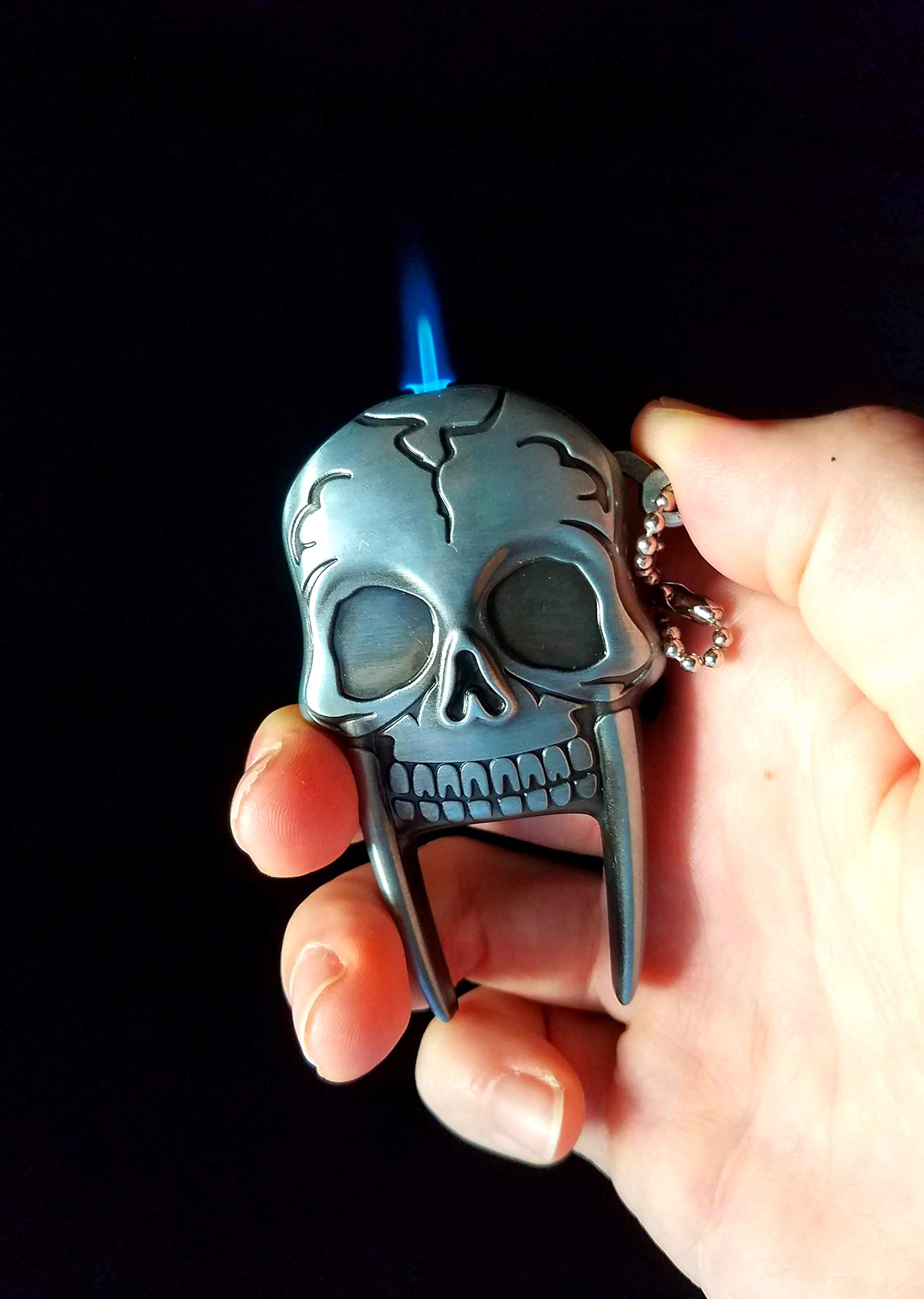 Skull Butane Lighter - Refillable Punk Collectible (Copper) for Parties & Gifts