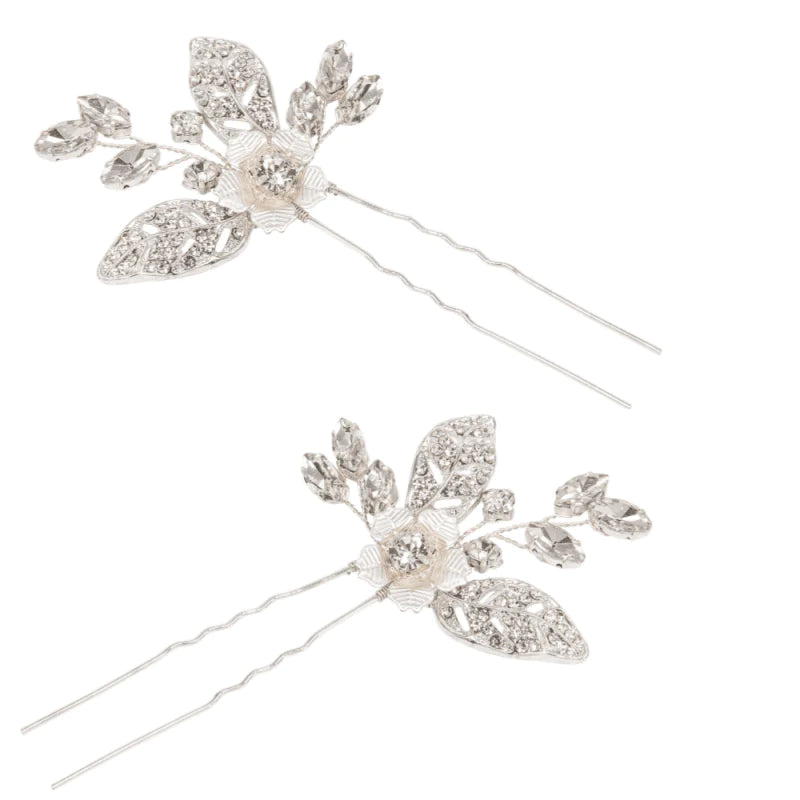 Elegant Crystal Vine Leaf Bridal Hair Pins - Wedding Hair Accessories for Brides, Bridesmaids & Prom (Set of 7457) | Perfect for Weddings, Formal Events & Special Occasions