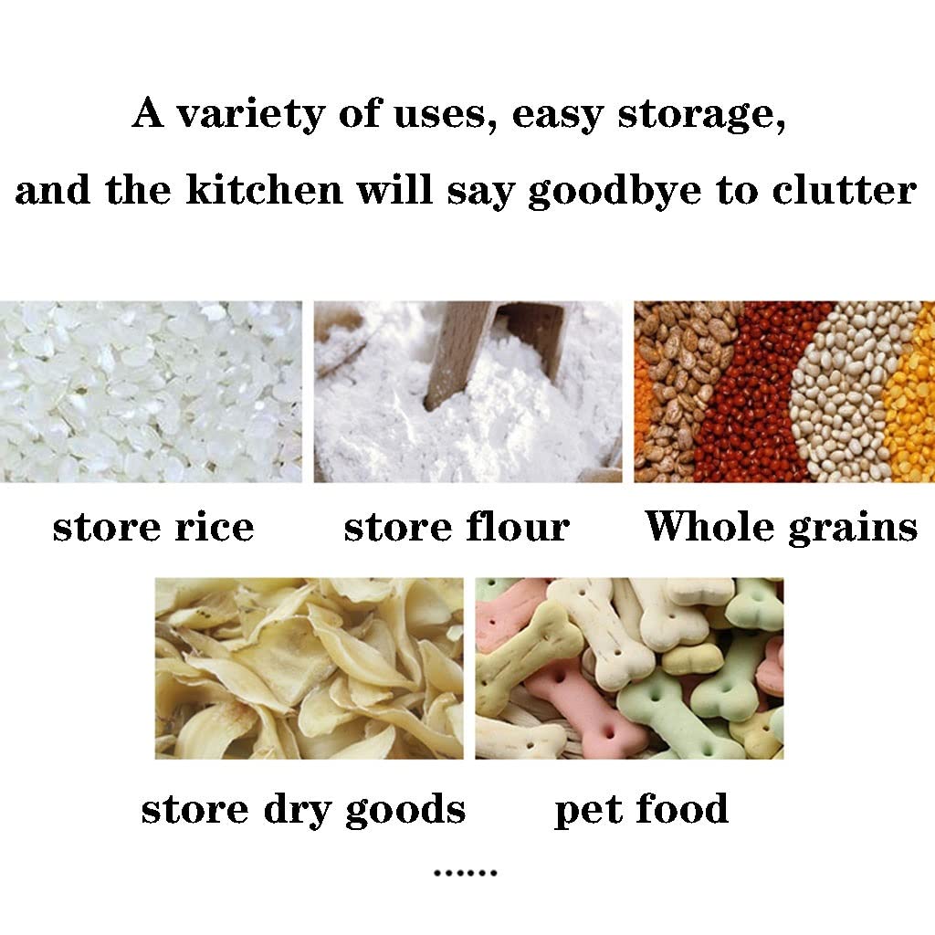 Wood Grain Ceramic Rice Storage Jar with Lid - Airtight Kitchen Container for Flour, Beans & Rice (36x34.4cm, Brown) | Perfect for Pantry Organization & Bulk Food Storage