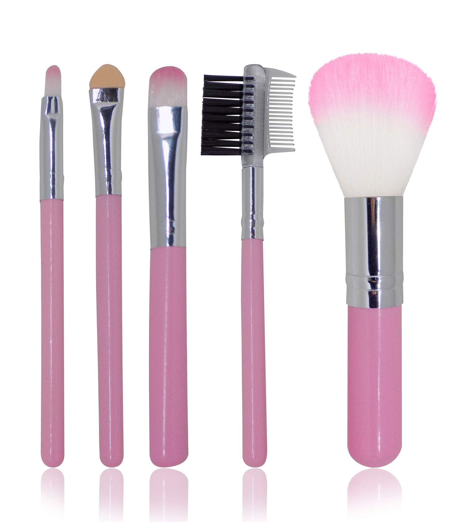 Premium 5-Piece Makeup Brush Set for Women & Girls - Soft Bristles for Flawless Foundation, Blending & Contouring - Ideal for Home & Salon Use - 20g Travel-Friendly Kit