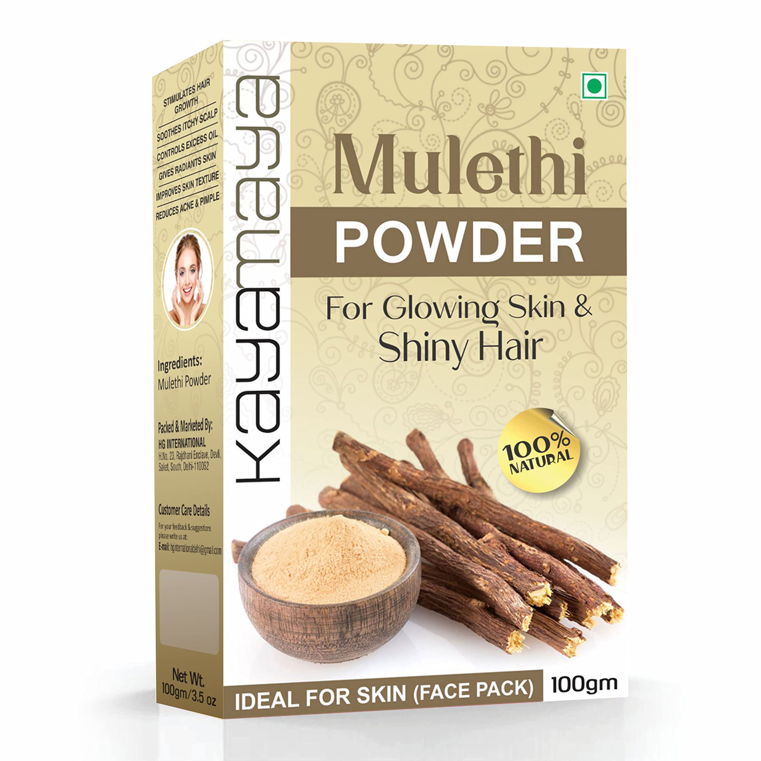 Organic Mulethi (Licorice) Powder - 100g | Kayamaya | Natural Herbal Supplement for Digestion, Skin & Immunity | Perfect for Tea, Face Masks & Ayurvedic Remedies
