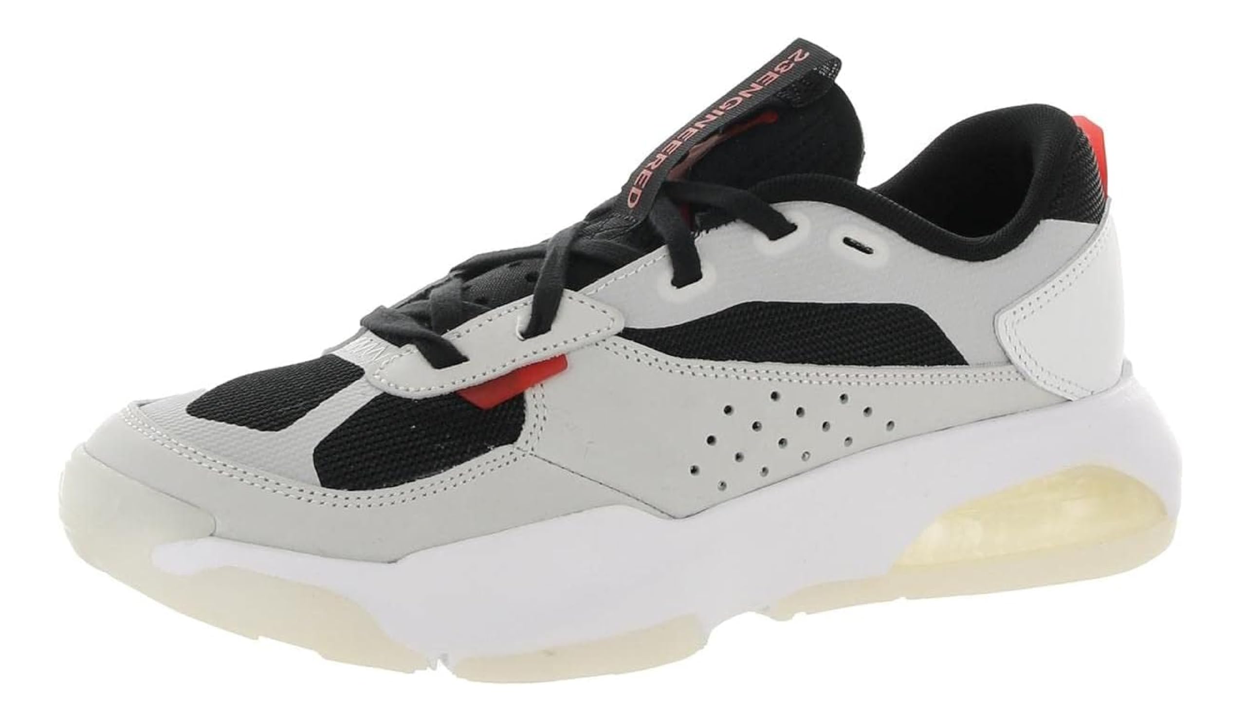 Nike Jordan Air 200E Men's Basketball Sneakers - Summit White/University Red - Size 9.5 - Lightweight Cushioned Shoes for Running, Training & Streetwear Fashion