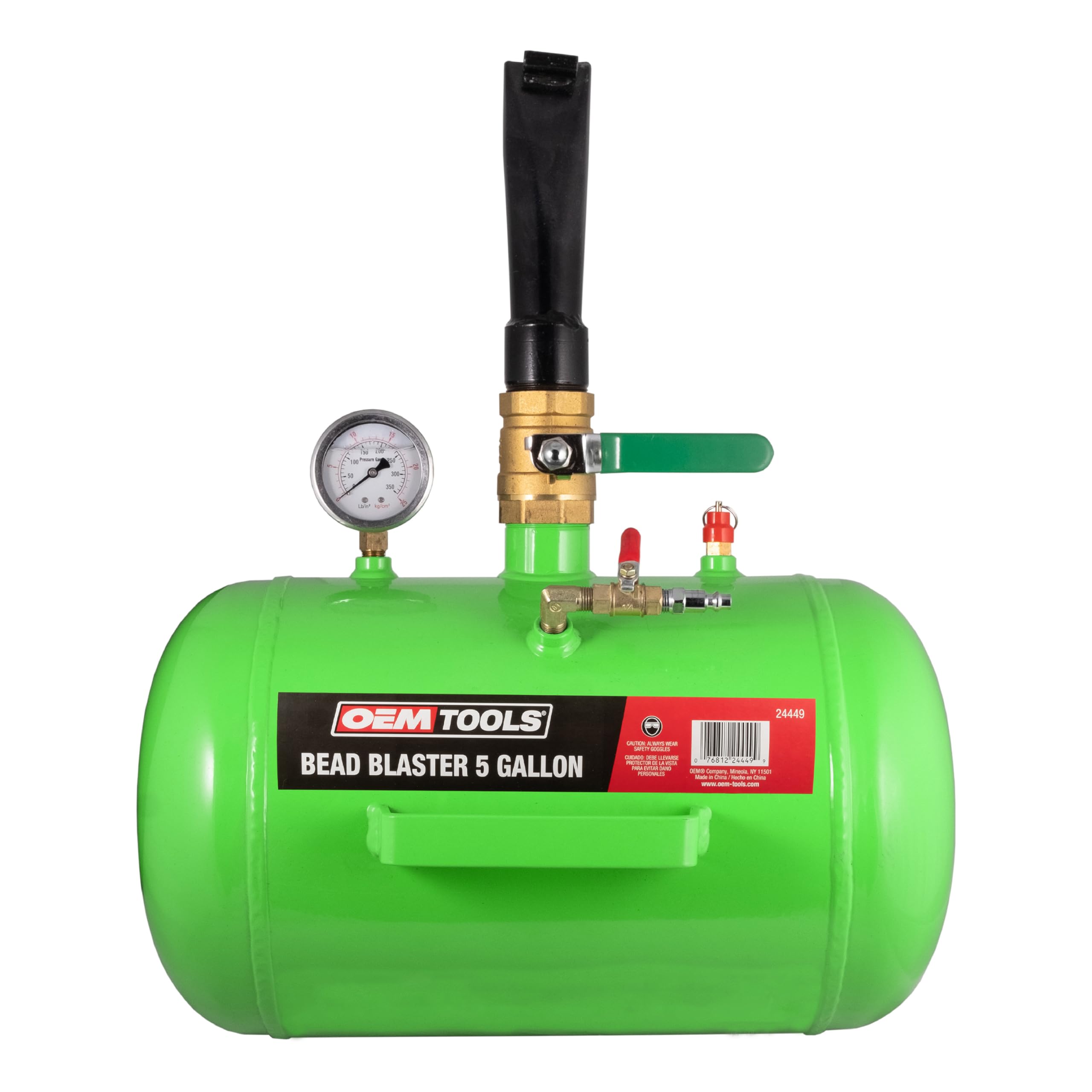 OEMTOOLS 24449 5 Gallon Tire Bead Seater - Heavy Duty Bead Blaster for 4” to 24.5” Tires with 150 PSI Capacity | CE-Certified Steel Tank | Ideal for Auto Shops, Farm Equipment & Off-Road Vehicles