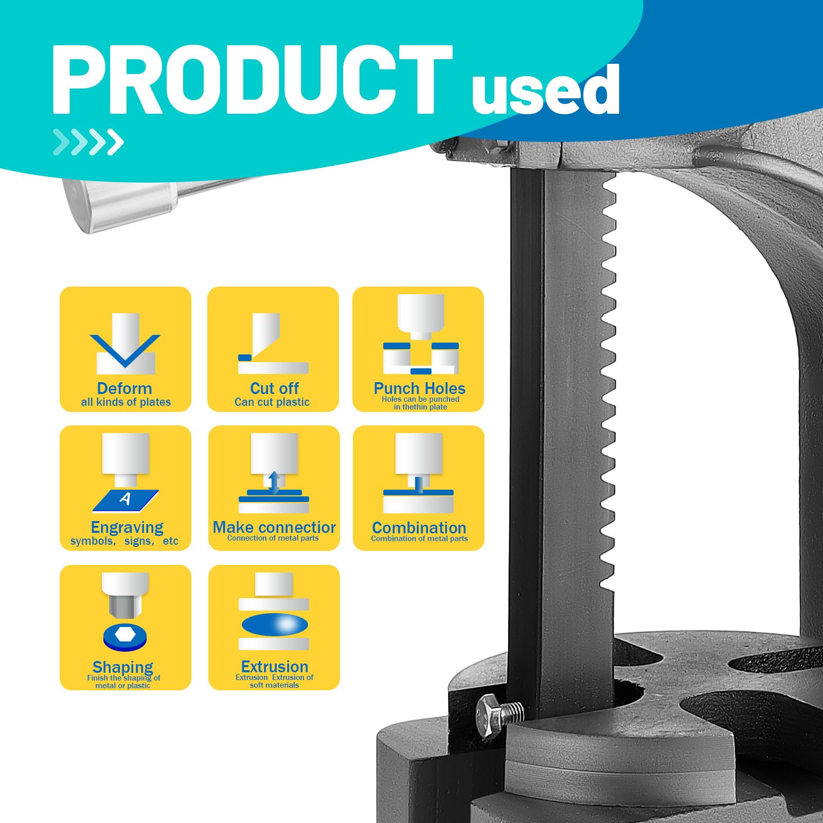 1 Ton Heavy Duty Cast Iron Arbor Press - Manual Desktop Hand Press for Riveting, Punching & Bending | 5.5