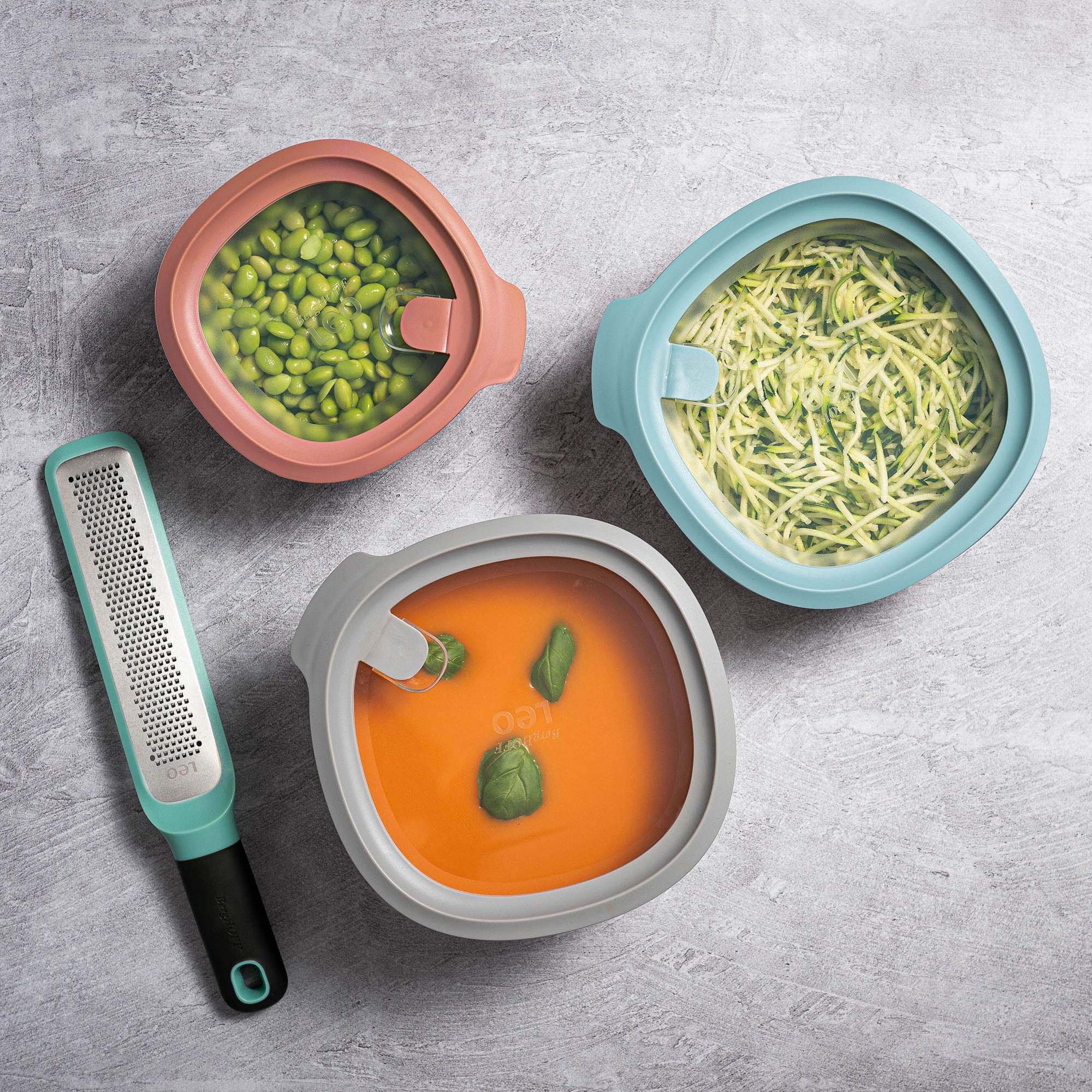 BergHOFF LEO 3-Piece BPA-Free Food Storage Container Set | Airtight Leak-Proof Lunch Box for Office, School & Travel | Microwave & Dishwasher Safe