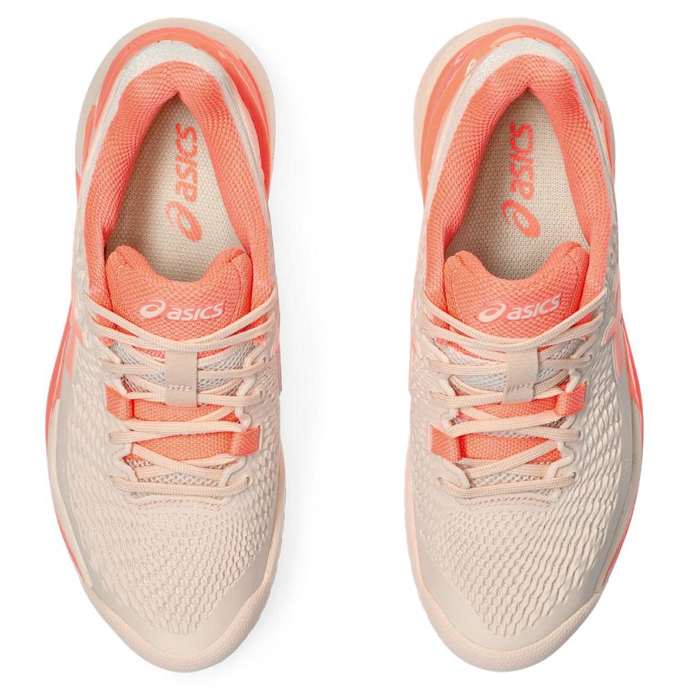 ASICS Gel Resolution 9 Women's Tennis Shoes - Pink/Sun Coral | High-Performance Court Shoes for Women | Perfect for Competitive Tennis & Training Sessions