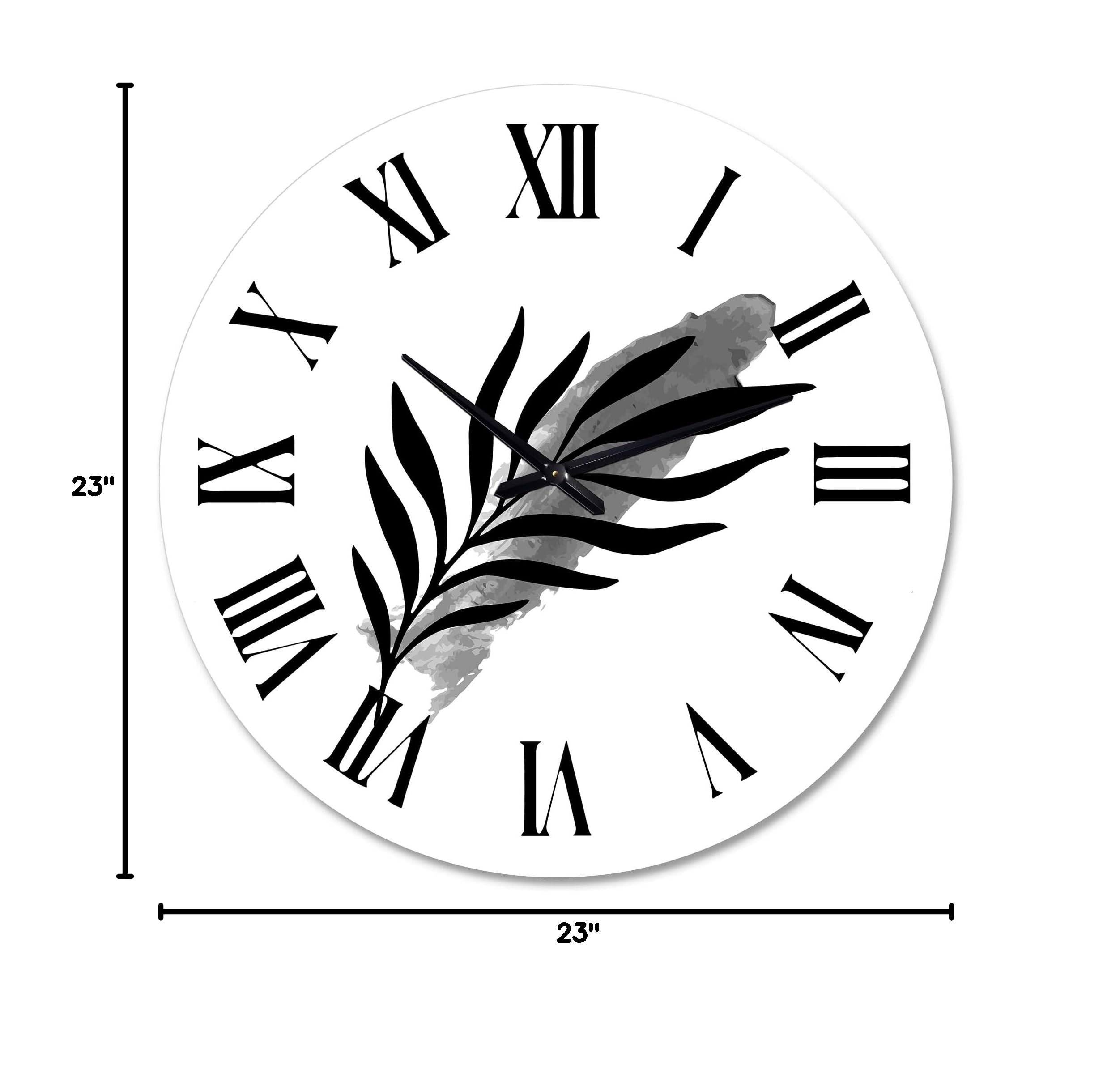 Abstract Tropical Leaf Wall Clock - Large Modern Floral & Botanical Decor for Kitchen, Living Room, Bedroom | Silent Non-Ticking Battery Operated | Perfect for Home, Office & Gift Giving