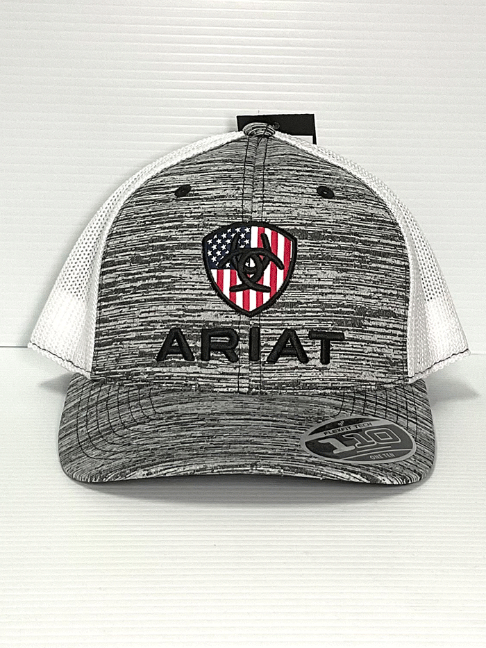 Ariat A300005906 Flexfit Cap - Adjustable Stretch Fit, Breathable Fabric, Grey - Perfect for Outdoor Activities, Hiking, and Casual Wear