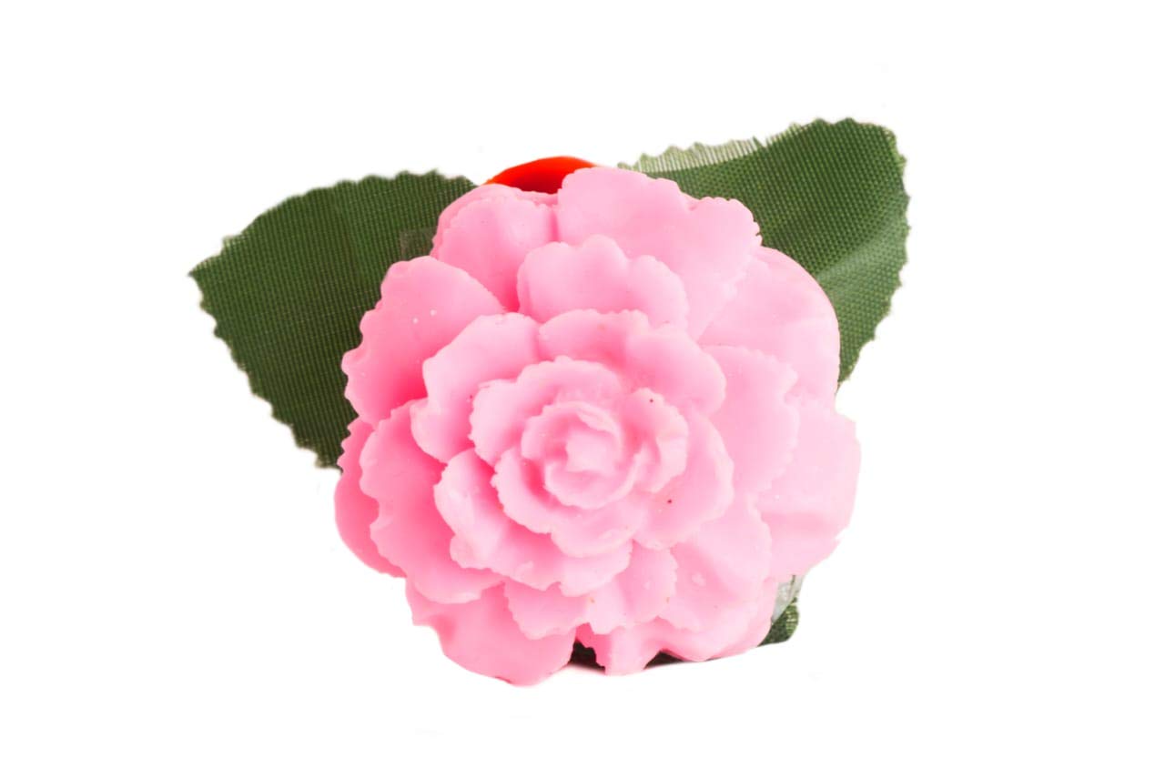 16 Pack Organic Goat Milk & Rose Flower Shaped Natural Soap Bars - 50g Each, Pink | Handmade, Chemical-Free, Vegan | Perfect for Sensitive Skin, Gifts & Bathroom Luxury