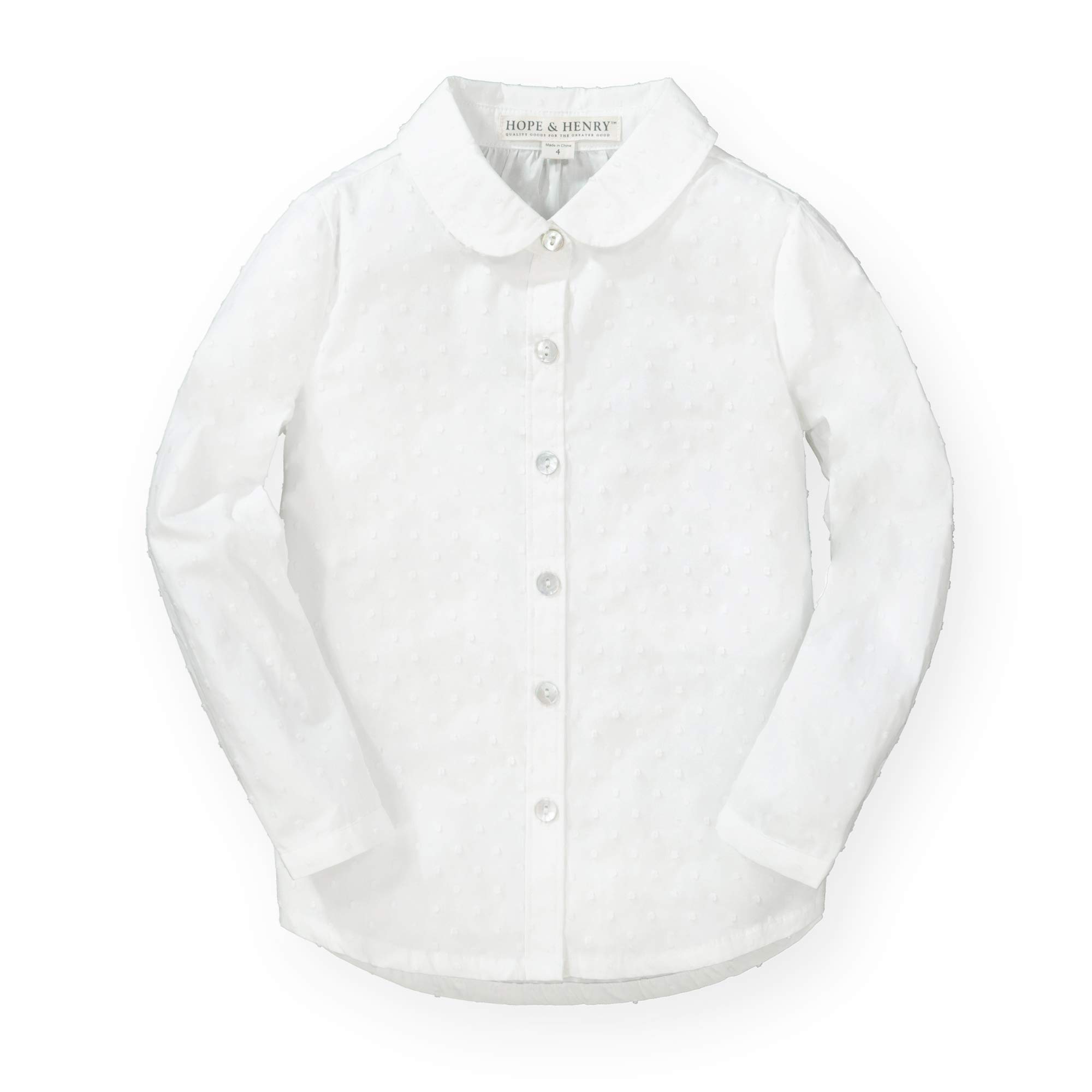 Hope & Henry Girls' Button Down Peter Pan Collar Blouse - Cute & Stylish School Uniform Top for Class, Photos & Special Occasions