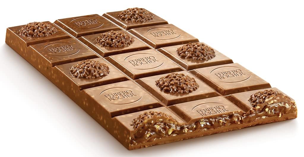 Ferrero Rocher Original Hazelnut Chocolate Bars 8-Pack (90g Each) + Pere's Candy Notepad DIN A7 - Perfect for Gifts, Office Snacks & Dessert Lovers