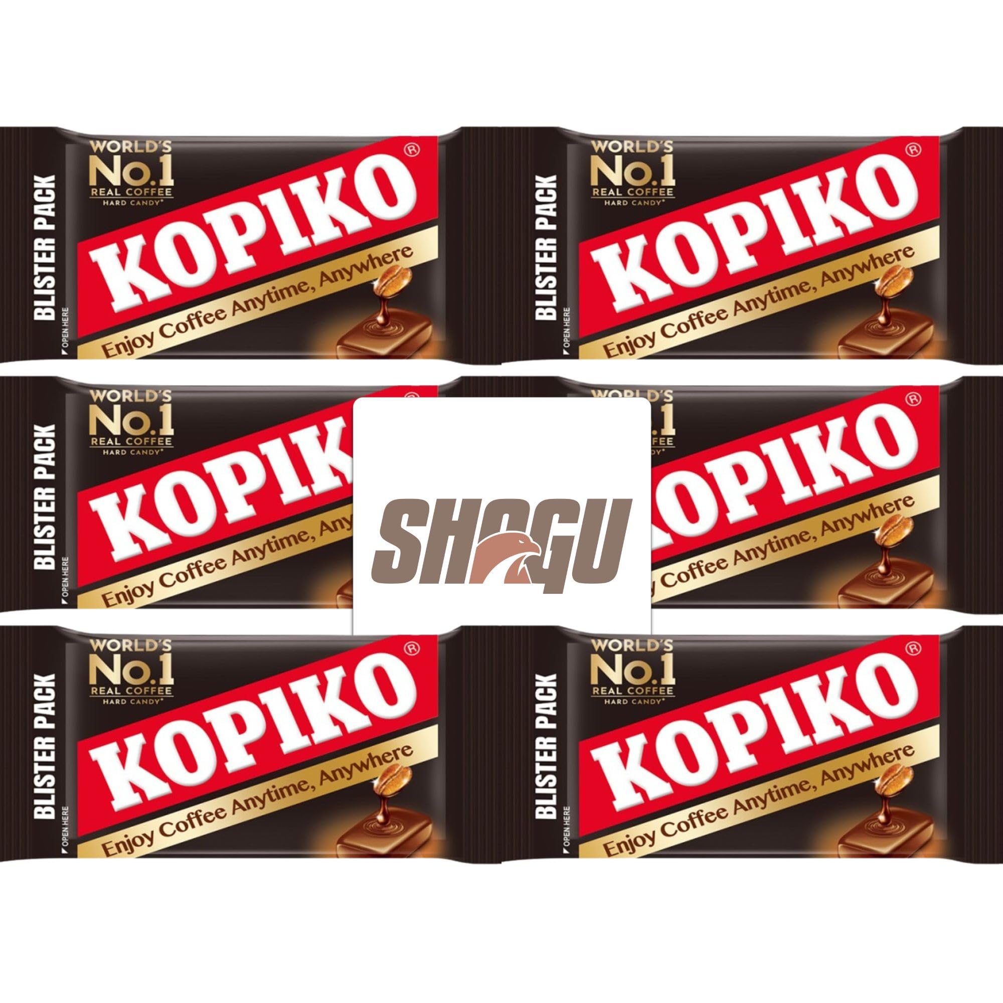 Kopiko Coffee Candy Bundle - 6 Pack (1.13 Oz Each) with Shagu Magnet | Hard Coffee-Flavored Candy for Coffee Lovers | Perfect for Office Snacks, Travel Treats & Coffee Breaks