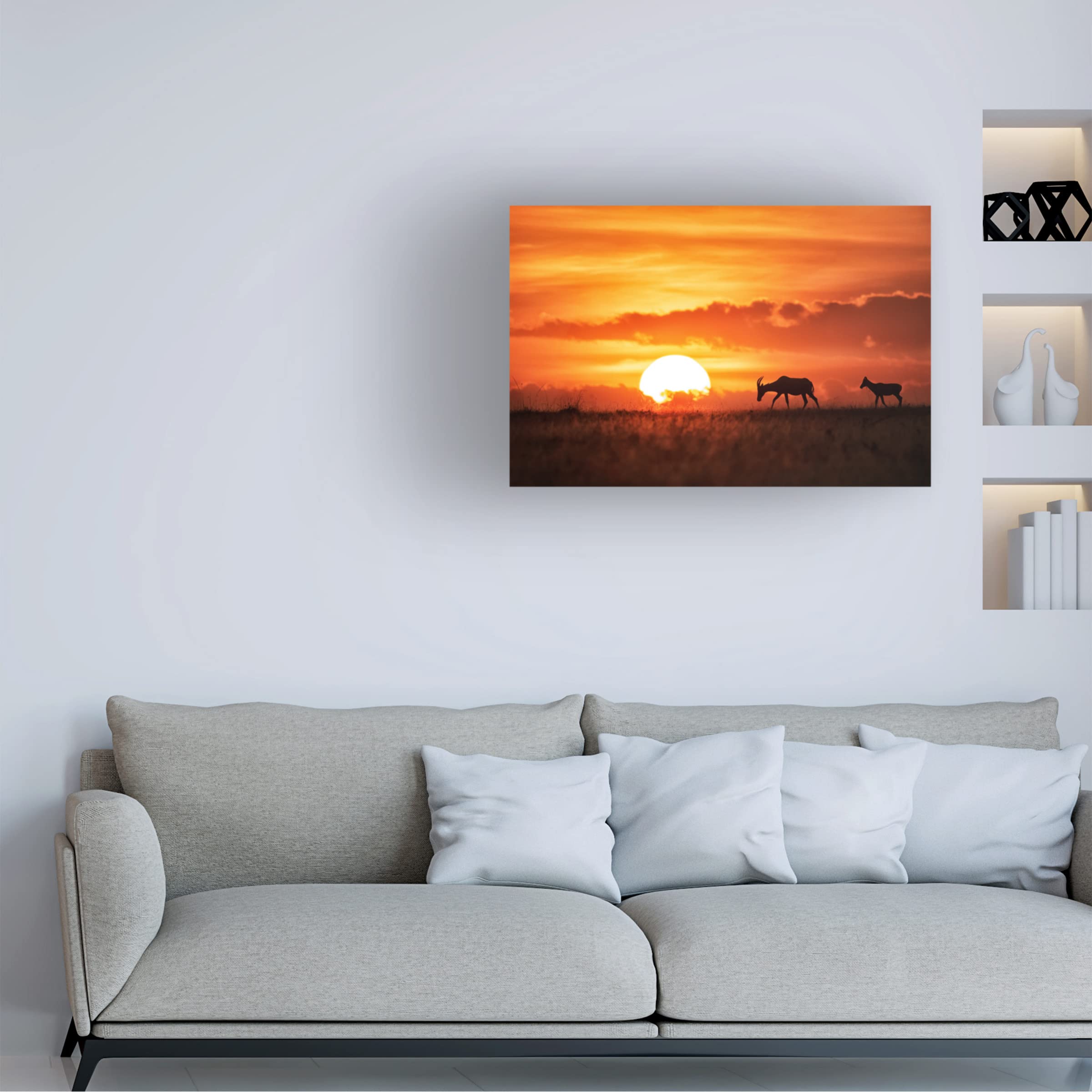 Trademark Fine Art 'Sun Rise' Canvas Art Print by Siyu and Wei - Stunning Sunrise Landscape Wall Decor for Living Room, Bedroom & Office
