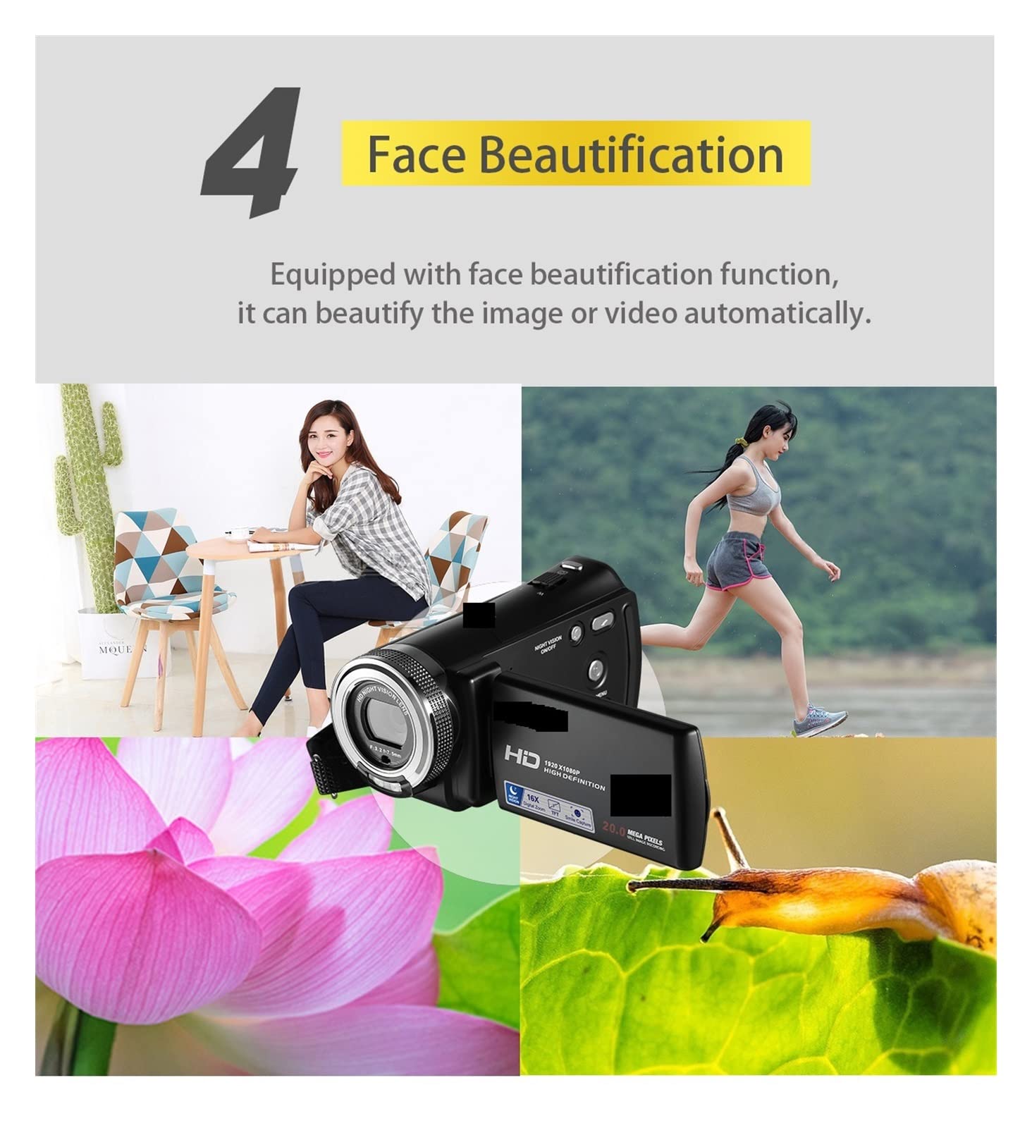 AUBEST Full HD 1080P Digital Video Camera with Infrared Night Vision - Portable Camcorder for Vlogging, YouTube Videos, Home Security & Outdoor Recording - Perfect for Travel, Events, and Nighttime Shooting