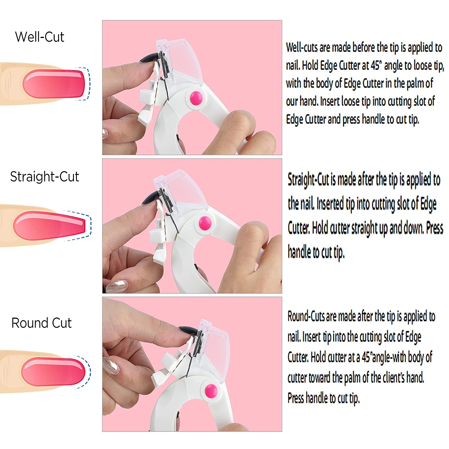 KIRA Professional Acrylic Nail Clipper - Adjustable Stainless Steel Gel Nail Tip Cutter with U-Shaped Blade - False Nail Trimmer for Manicure & Nail Art (White) - Perfect for Salon, Home Use & DIY Nail Extensions
